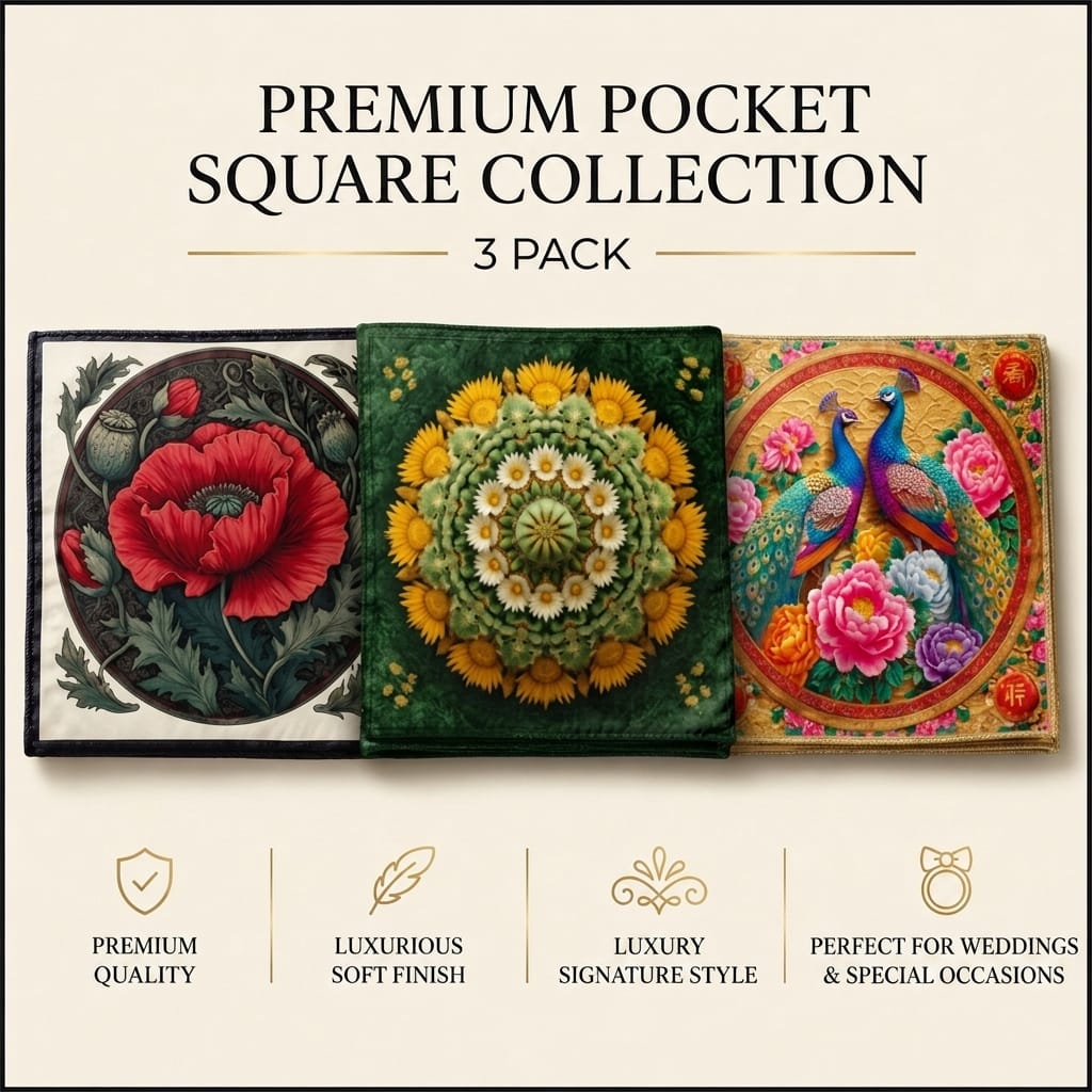 PACK OF 3 POCKET SQUARES
