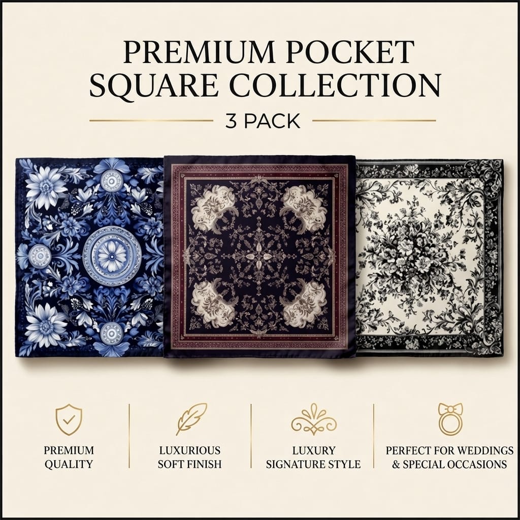 PACK OF 3 POCKET SQUARES