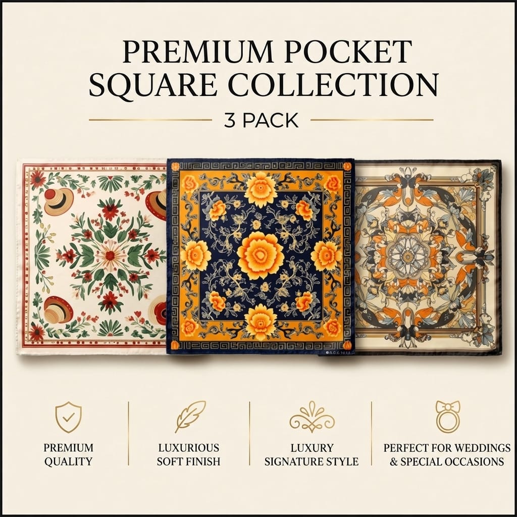 PACK OF 3 POCKET SQUARES