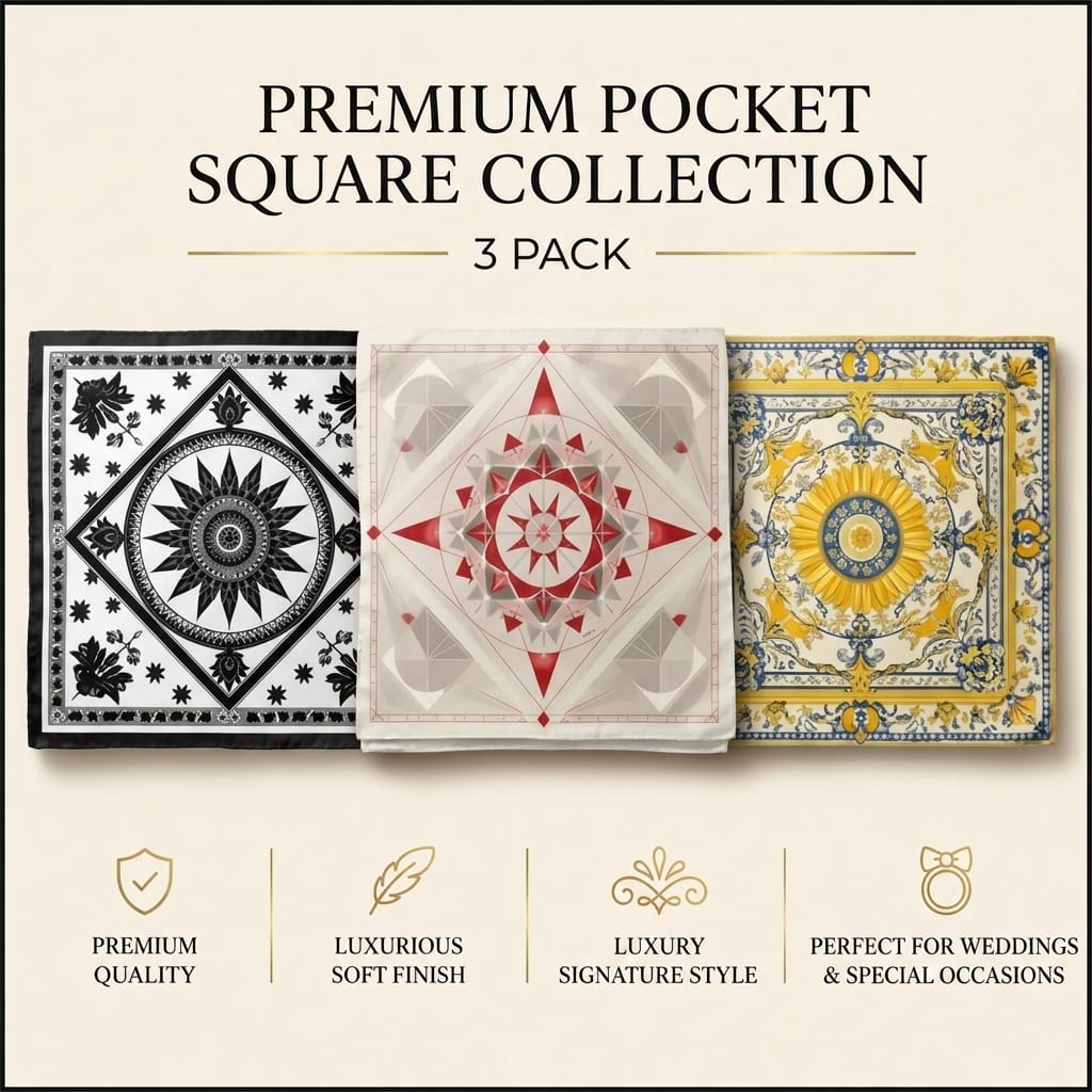 PACK OF 3 POCKET SQUARES