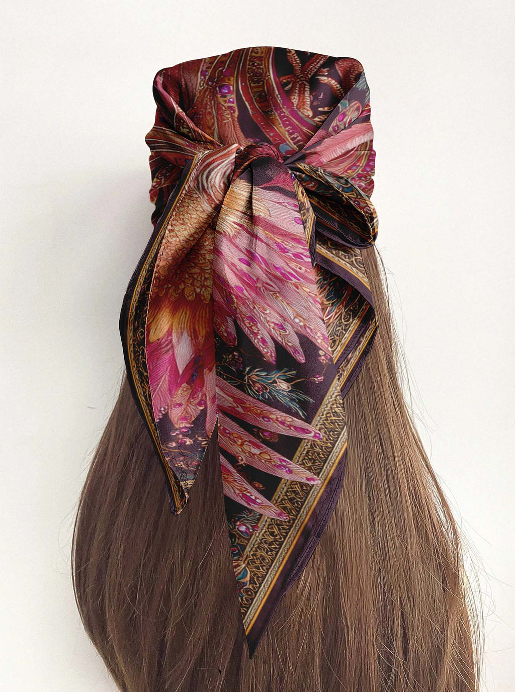 PHOENIX BLOOM SILK HEAD SCARF