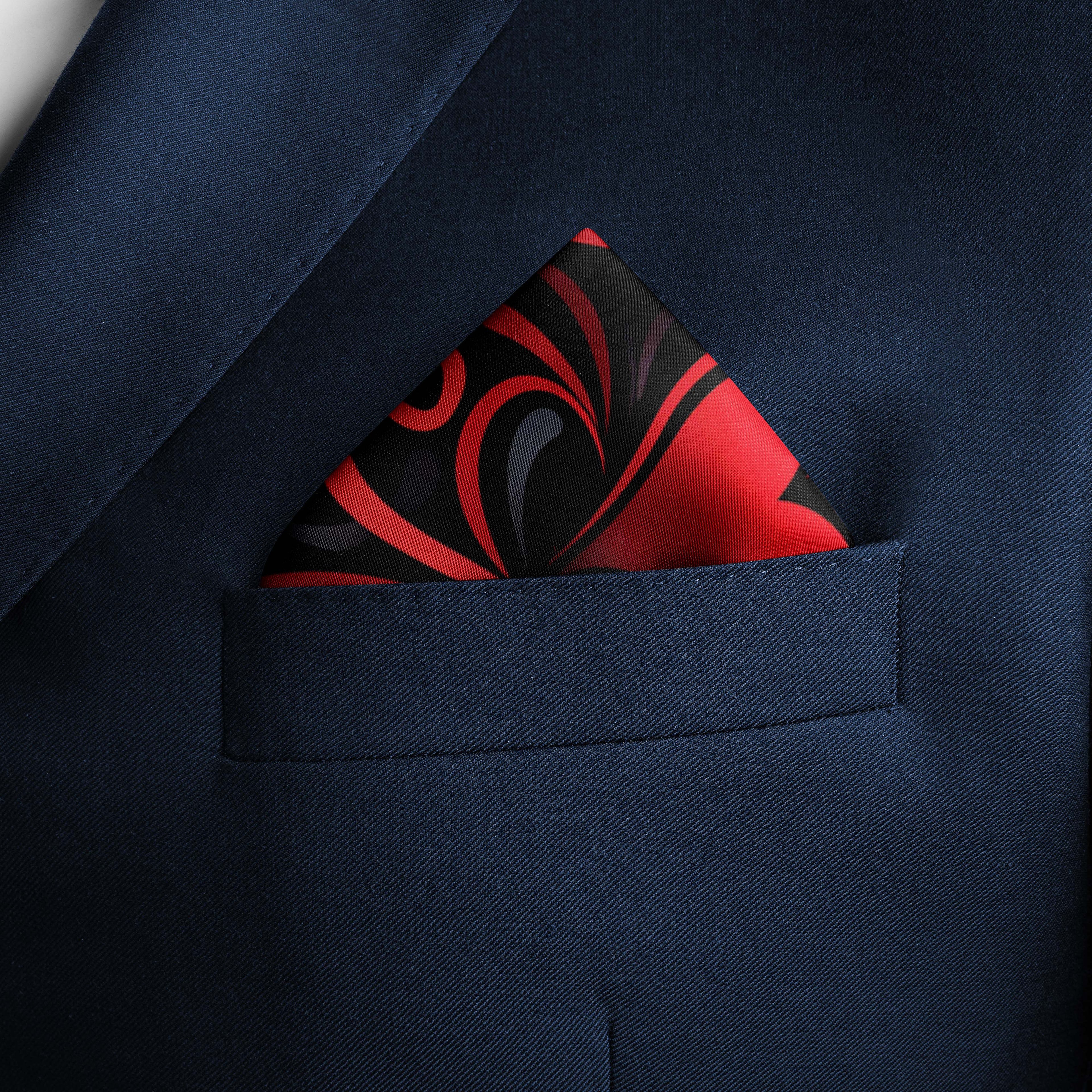 HEART SHAPE SILK POCKET SQUARE - VALENTINE DAY COLLECTION