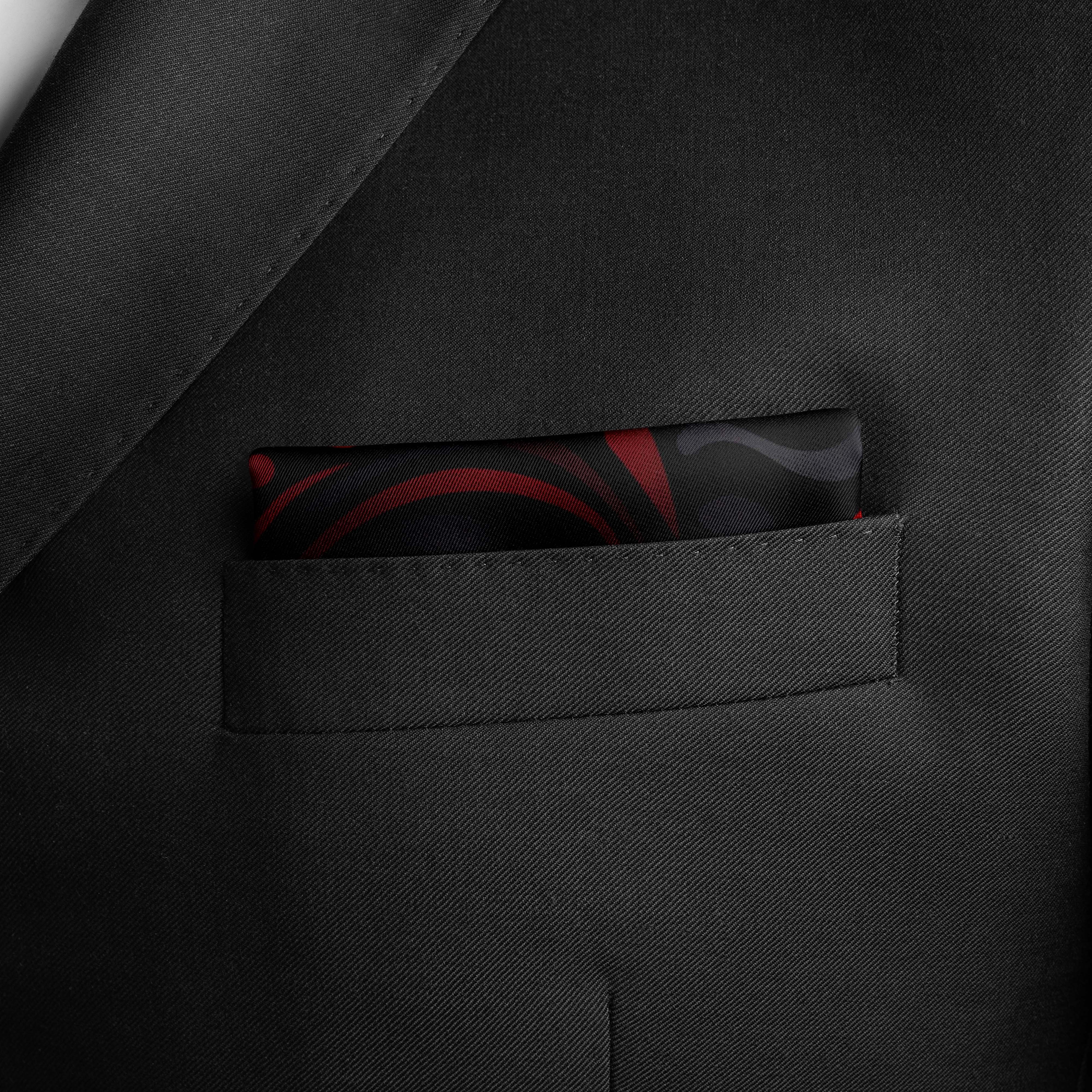 HEART SHAPE SILK POCKET SQUARE - VALENTINE DAY COLLECTION