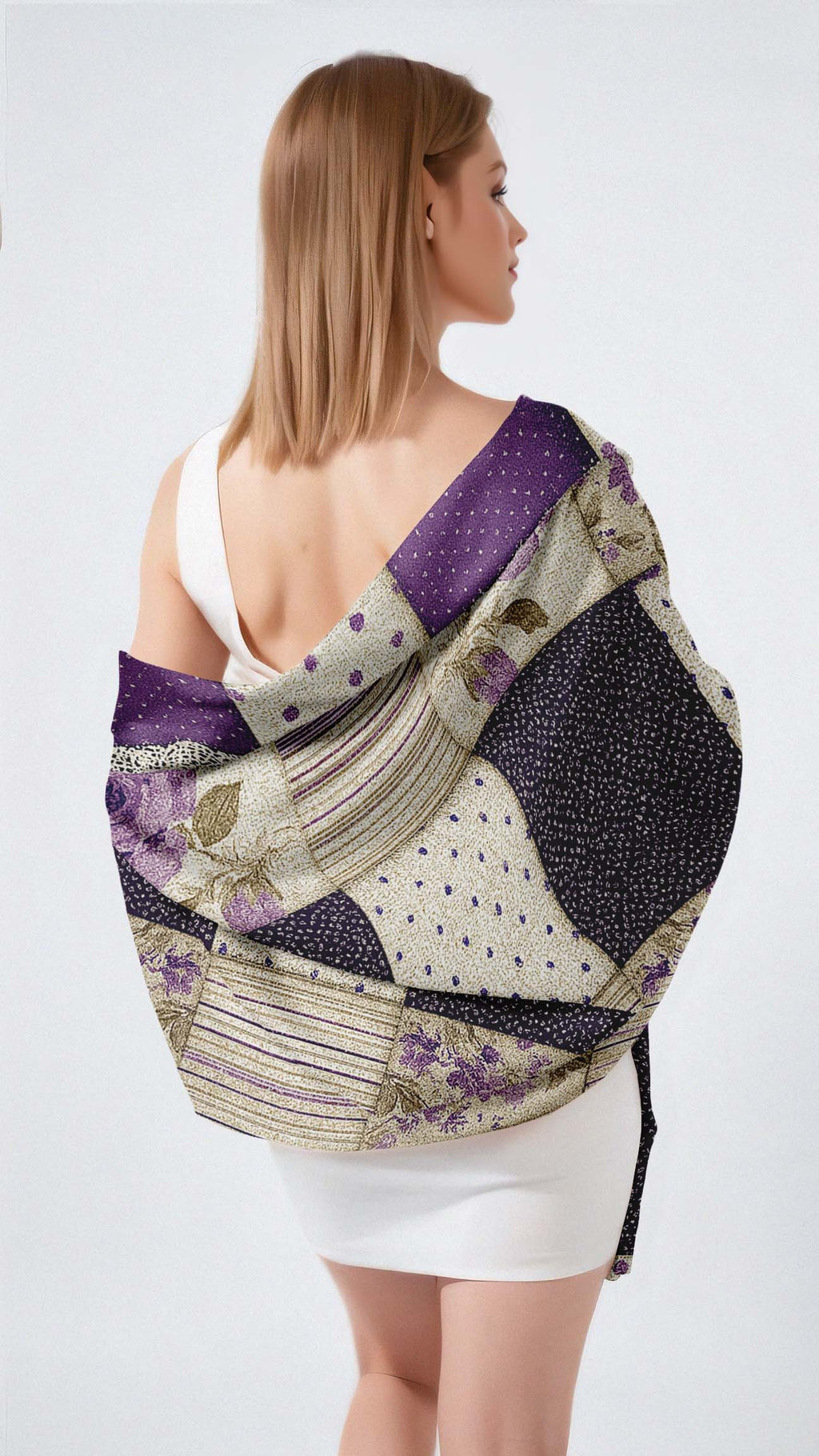 LAVENDER SILK LONG LADIES SCARF