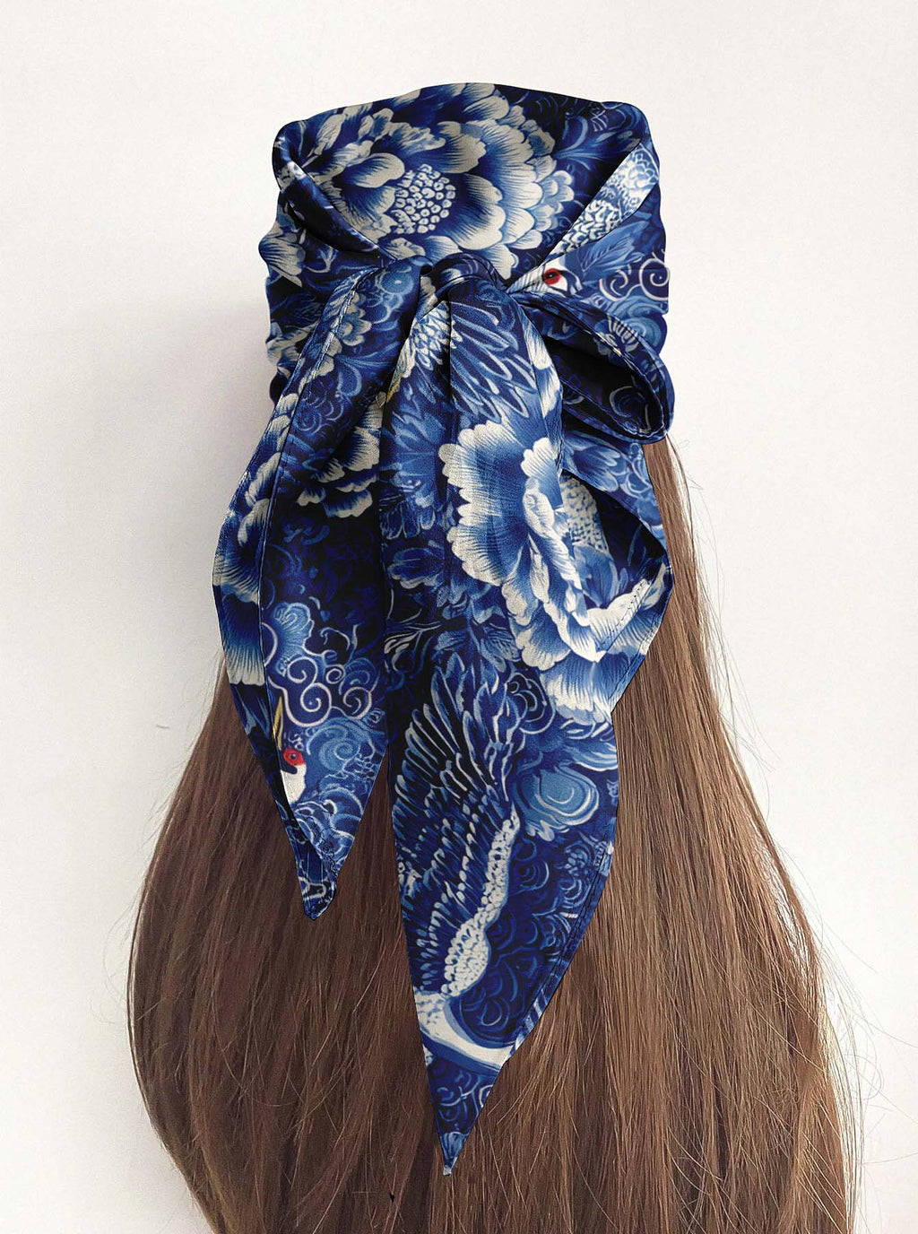 ALEXANDER CHINOISERIE SILK HEAD SCARF