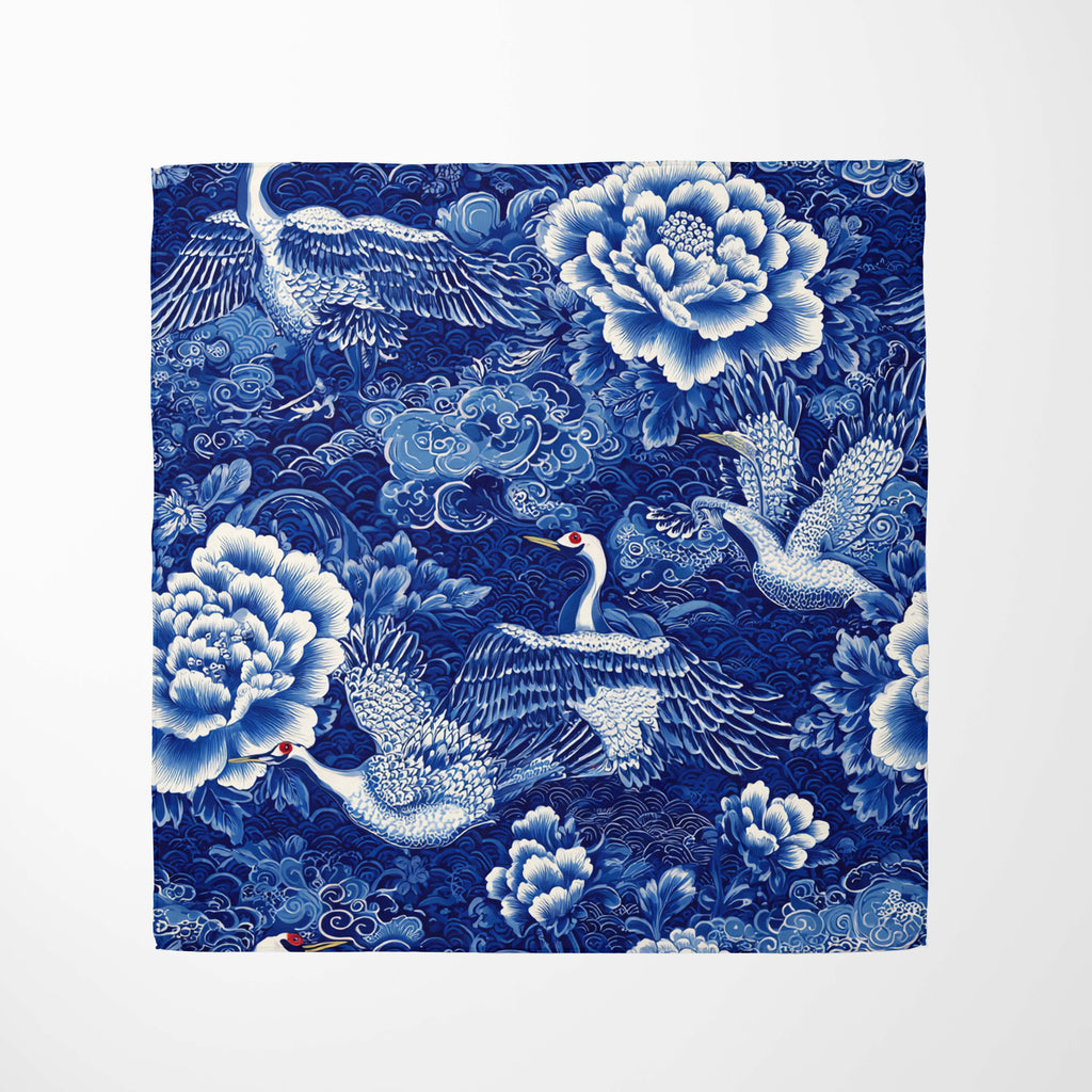 ALEXANDER CHINOISERIE SILK HEAD SCARF