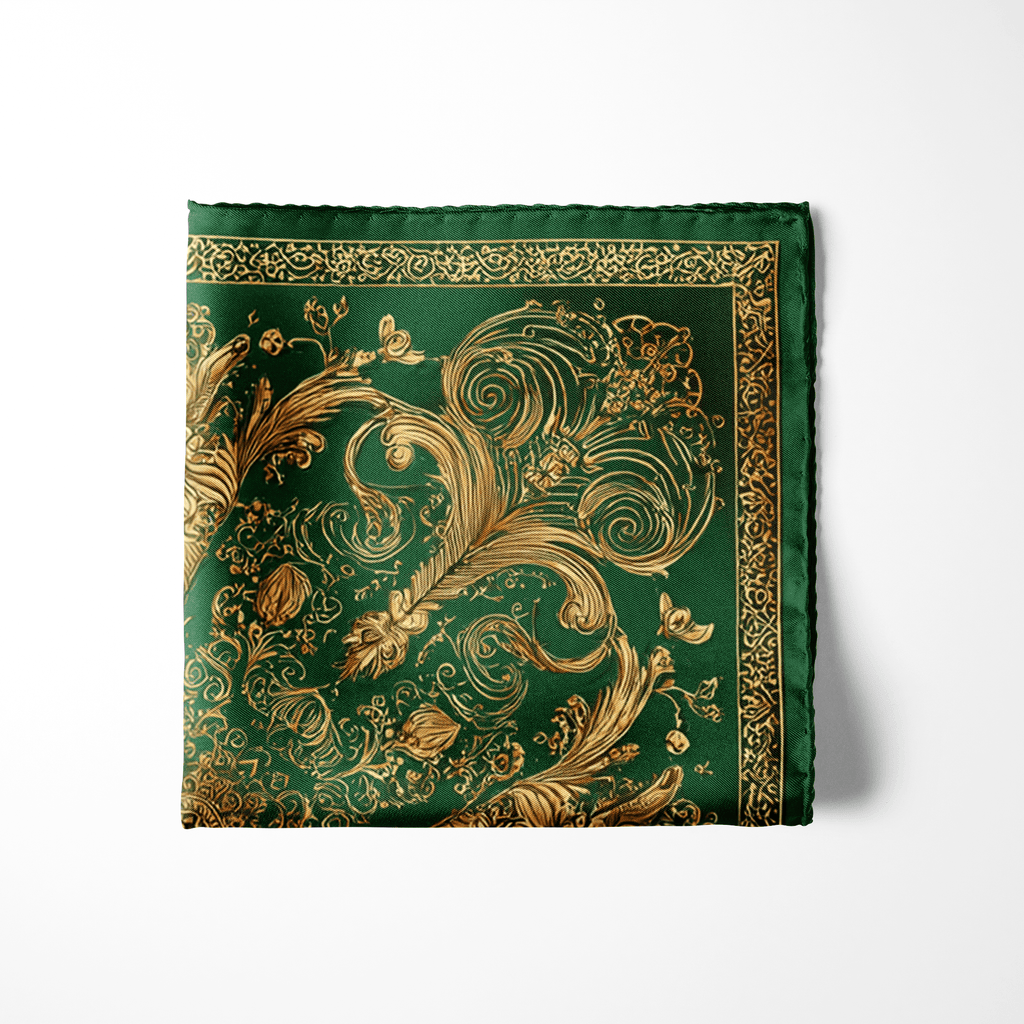 VERIDIAN SILK POCKET SQUARE