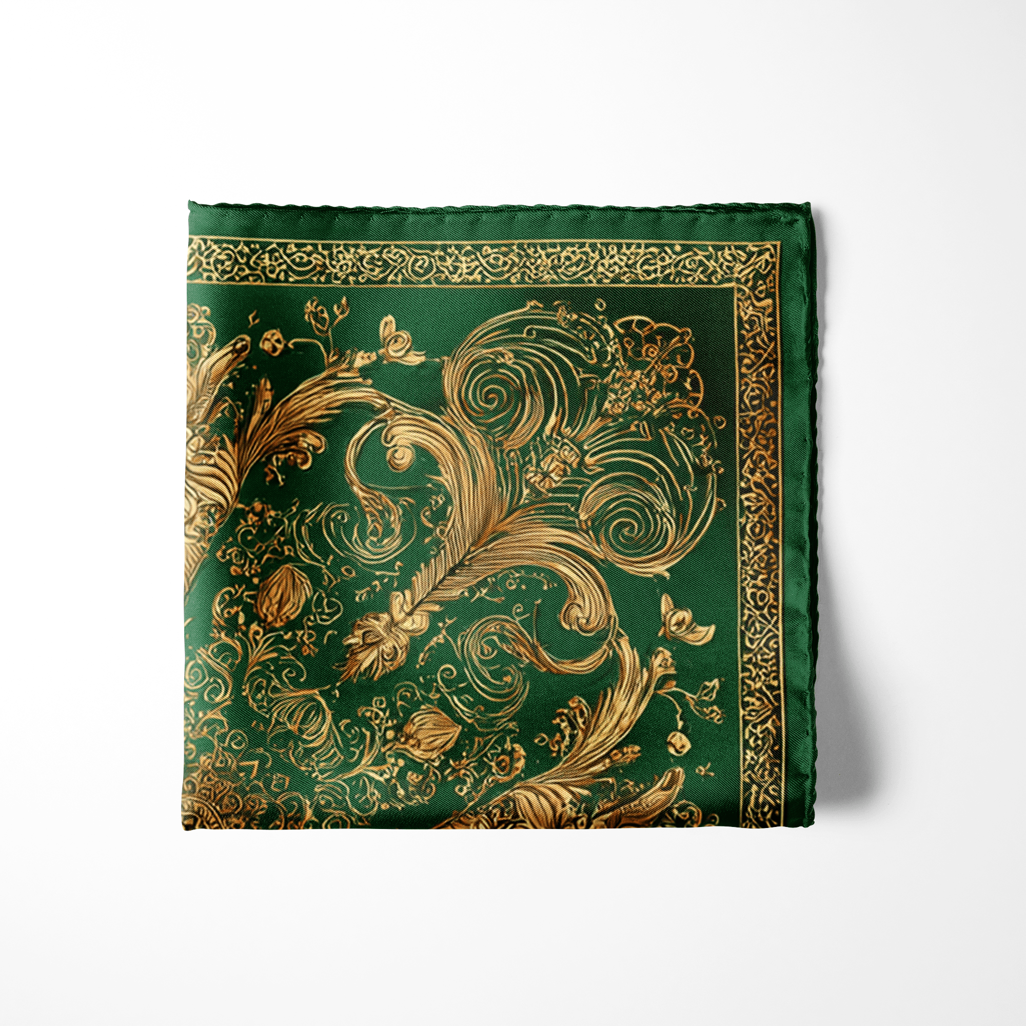 VERIDIAN SILK POCKET SQUARE