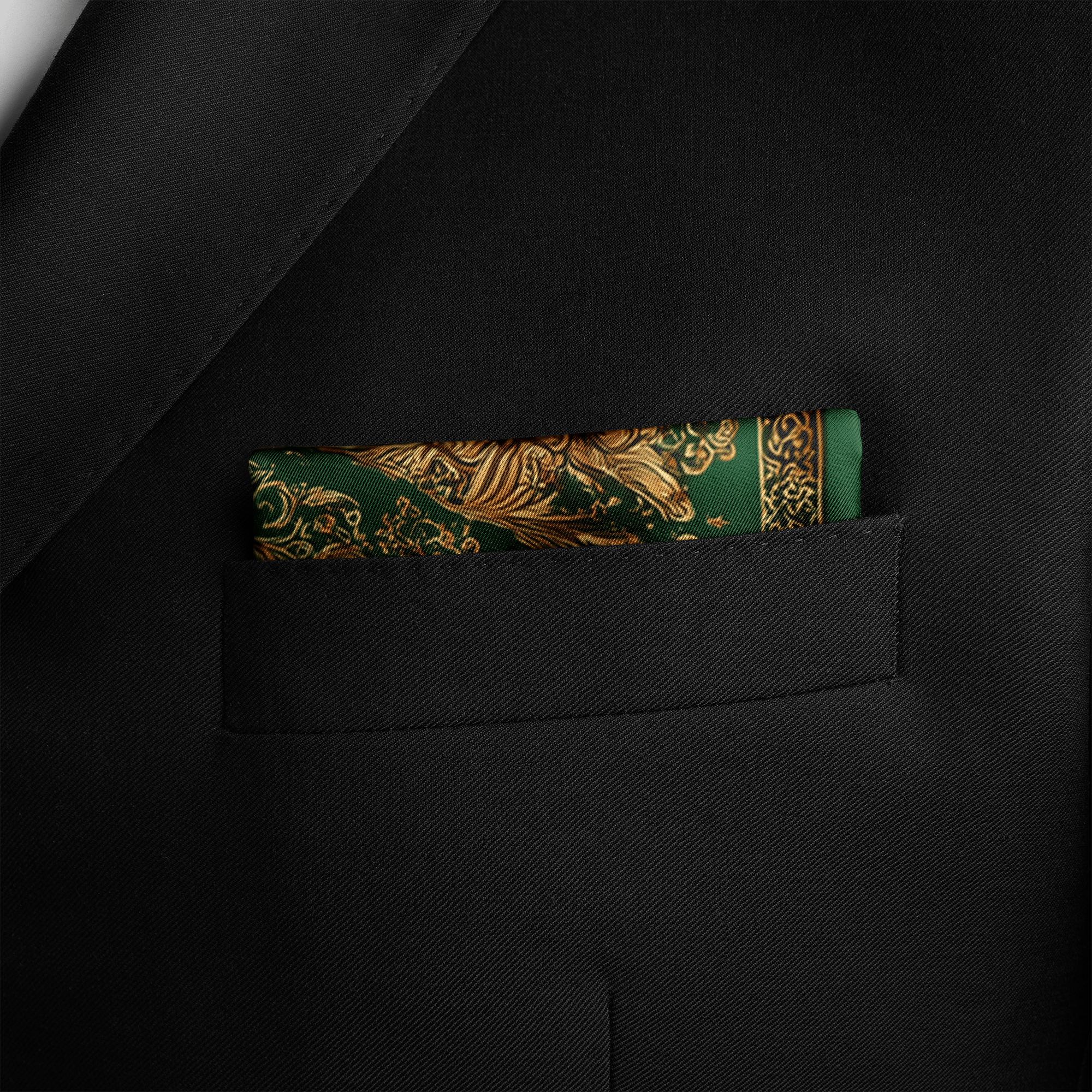 VERIDIAN SILK POCKET SQUARE