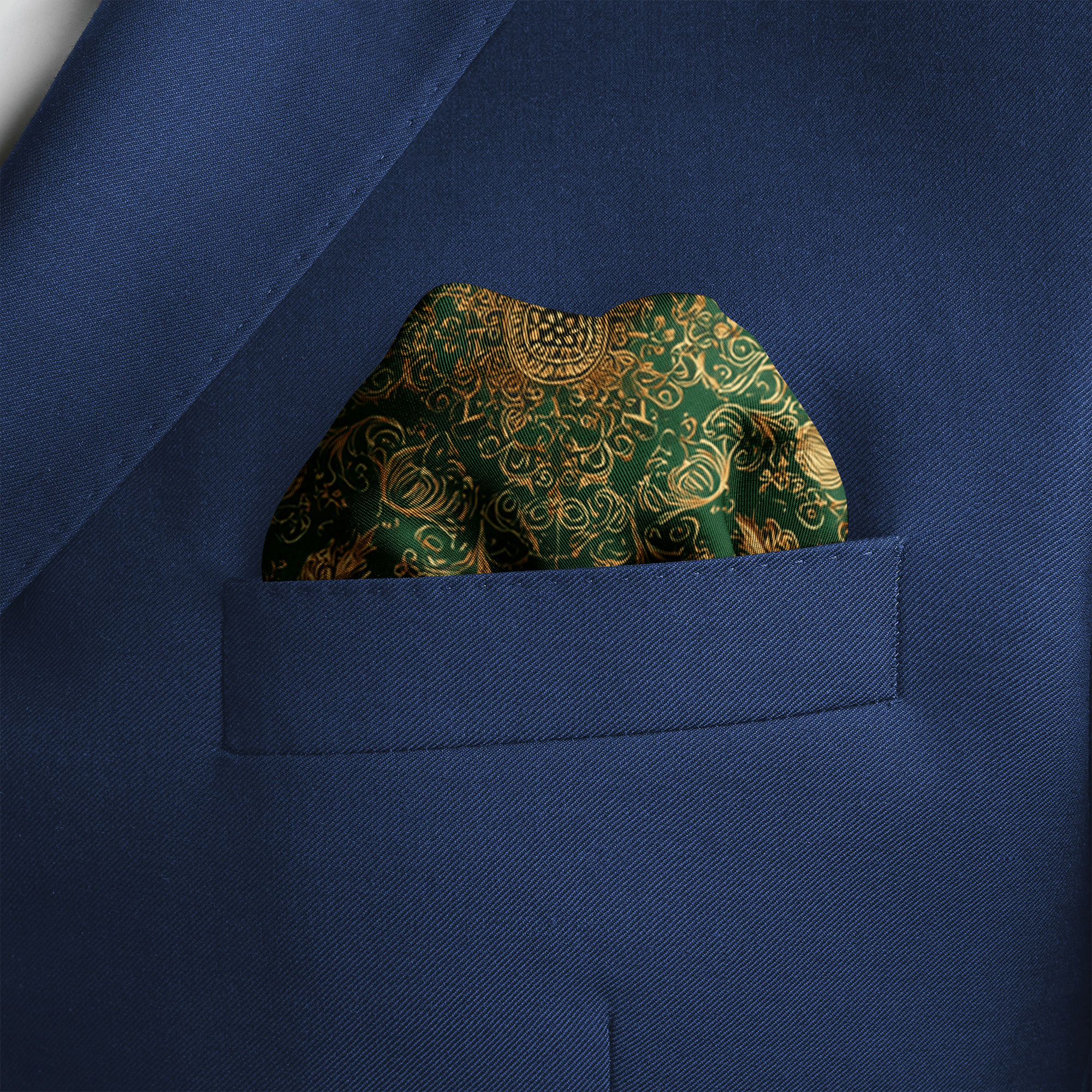 VERIDIAN SILK POCKET SQUARE