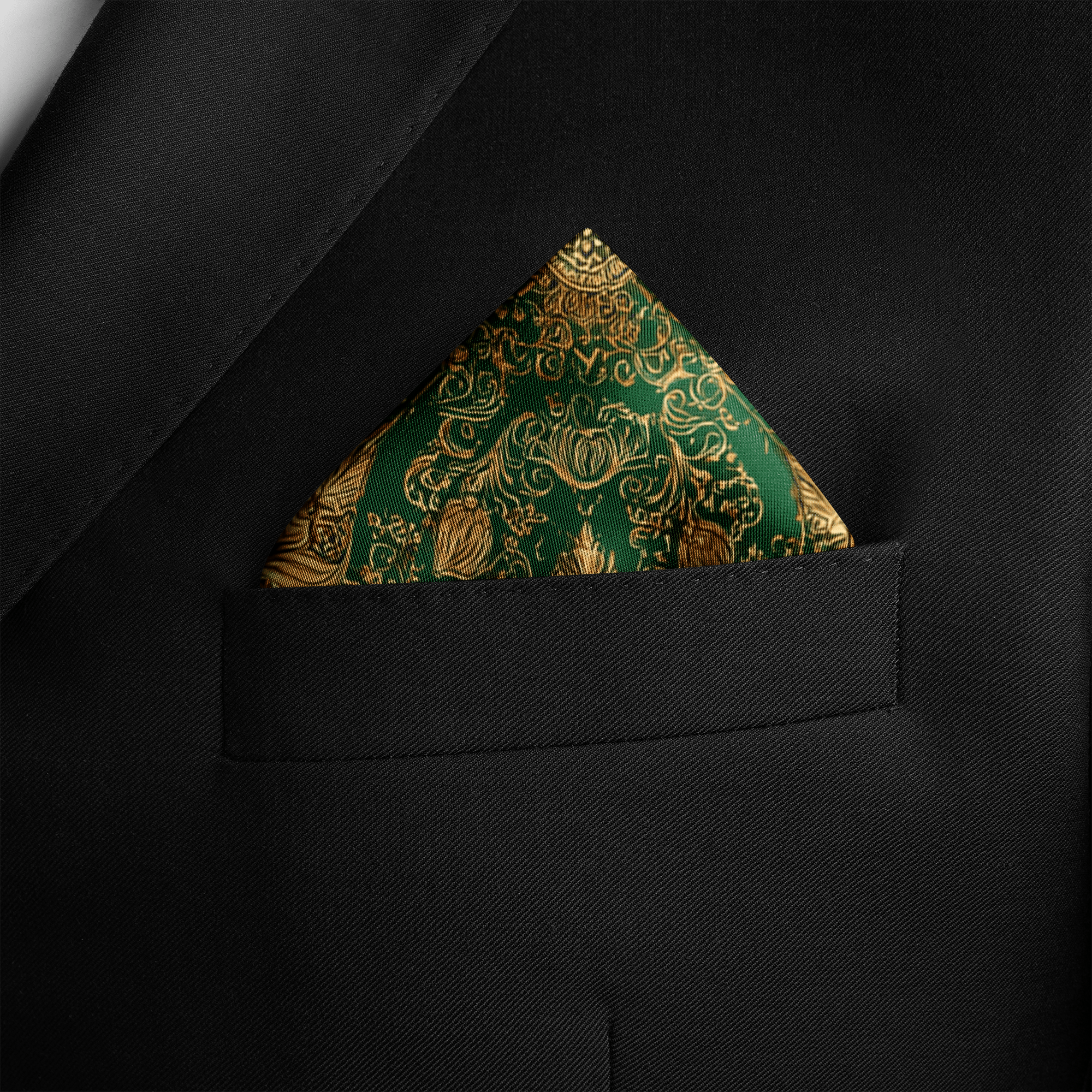 VERIDIAN SILK POCKET SQUARE