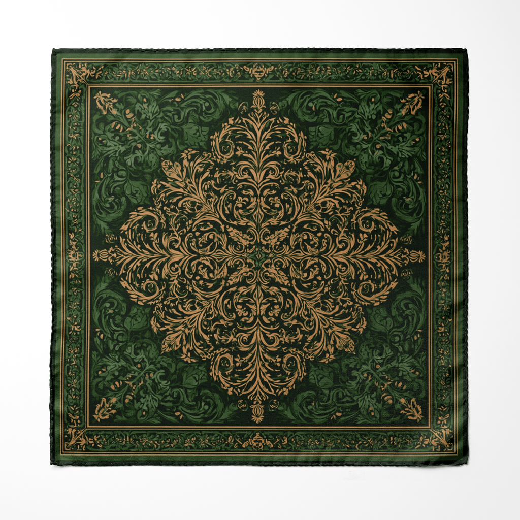 EMERALDINE SILK POCKET SQUARE