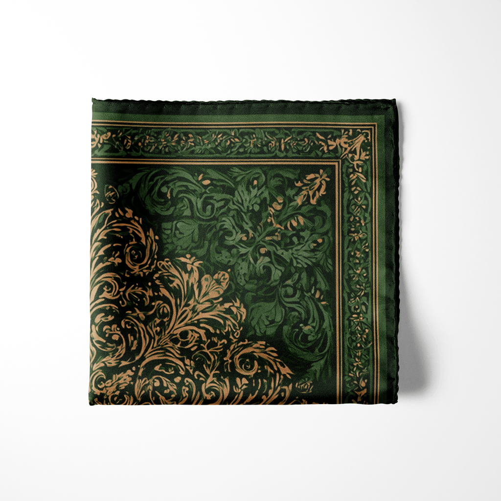 EMERALDINE SILK POCKET SQUARE