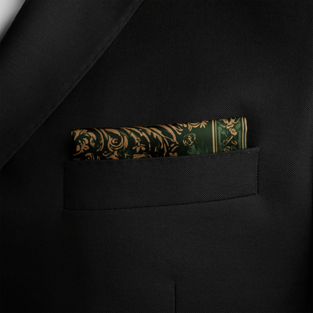 EMERALDINE SILK POCKET SQUARE