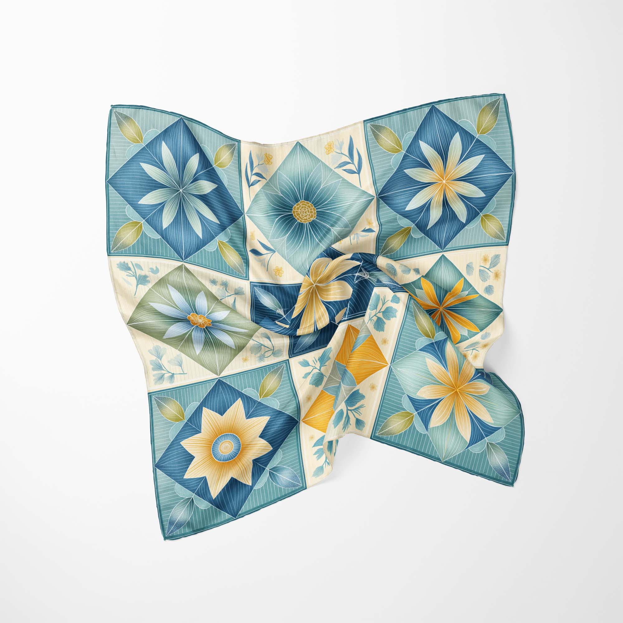FLORAL MOSAIC NECK SCARF