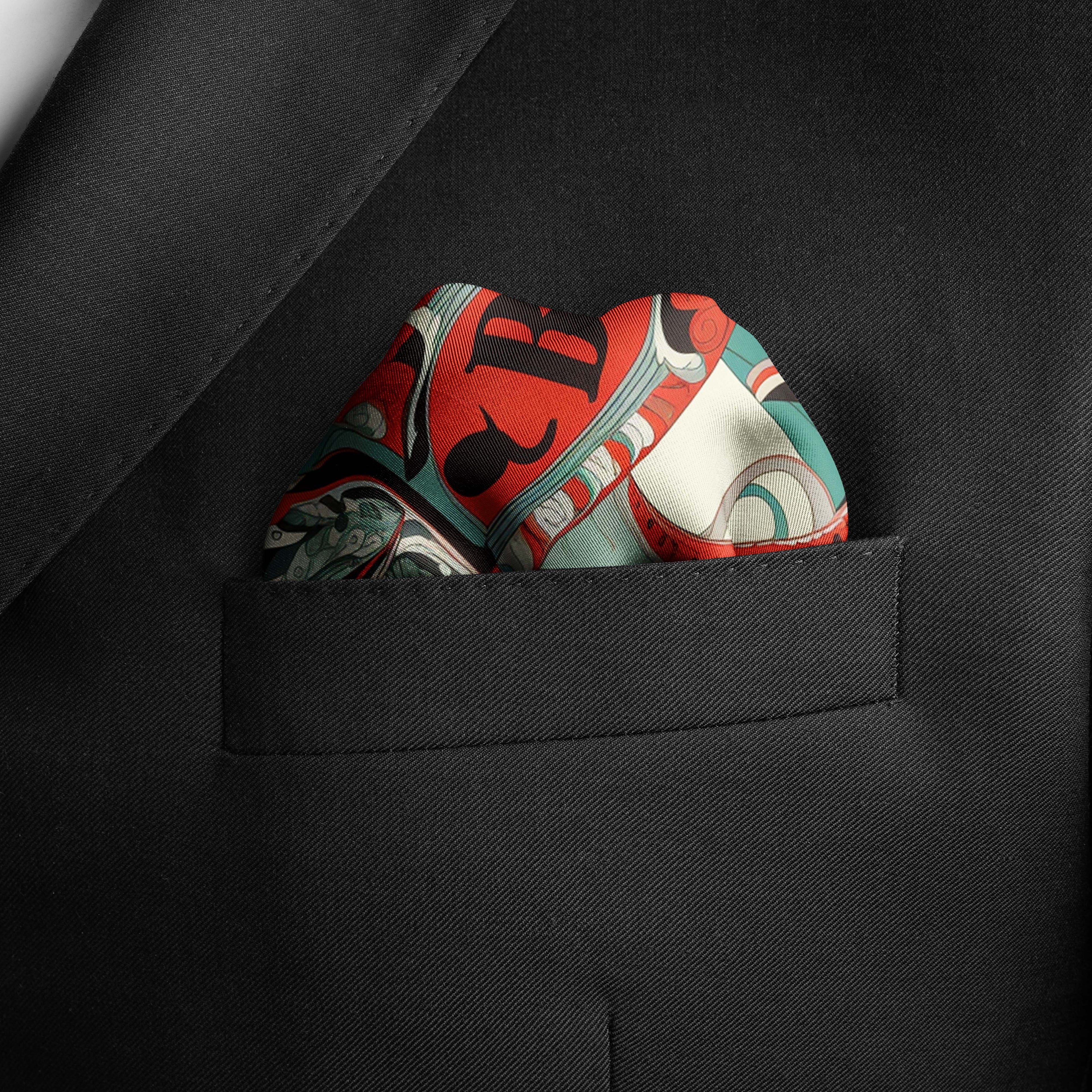 VINTAGE SOUTHWESTERN SILK POCKET SQUARE