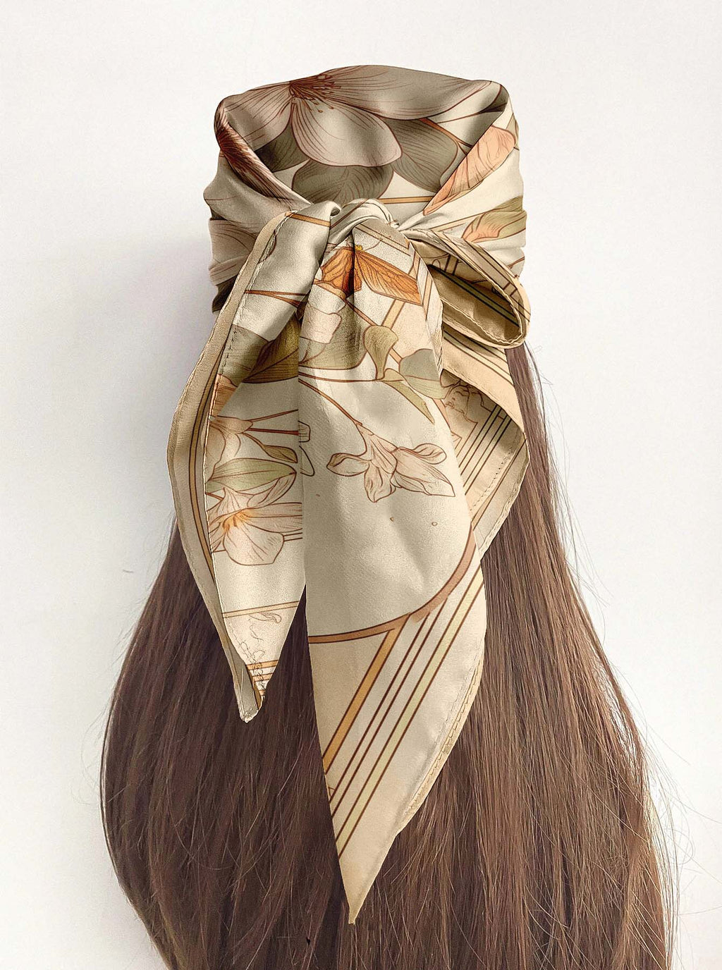 VIETNAMESE LOTUS SILK HEAD SCARF