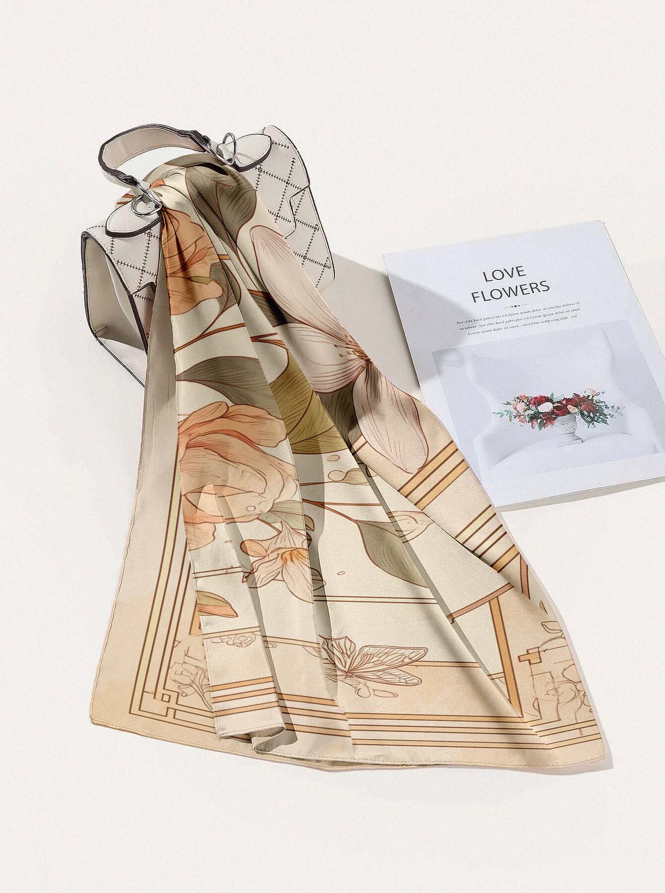 VIETNAMESE LOTUS SILK HEAD SCARF