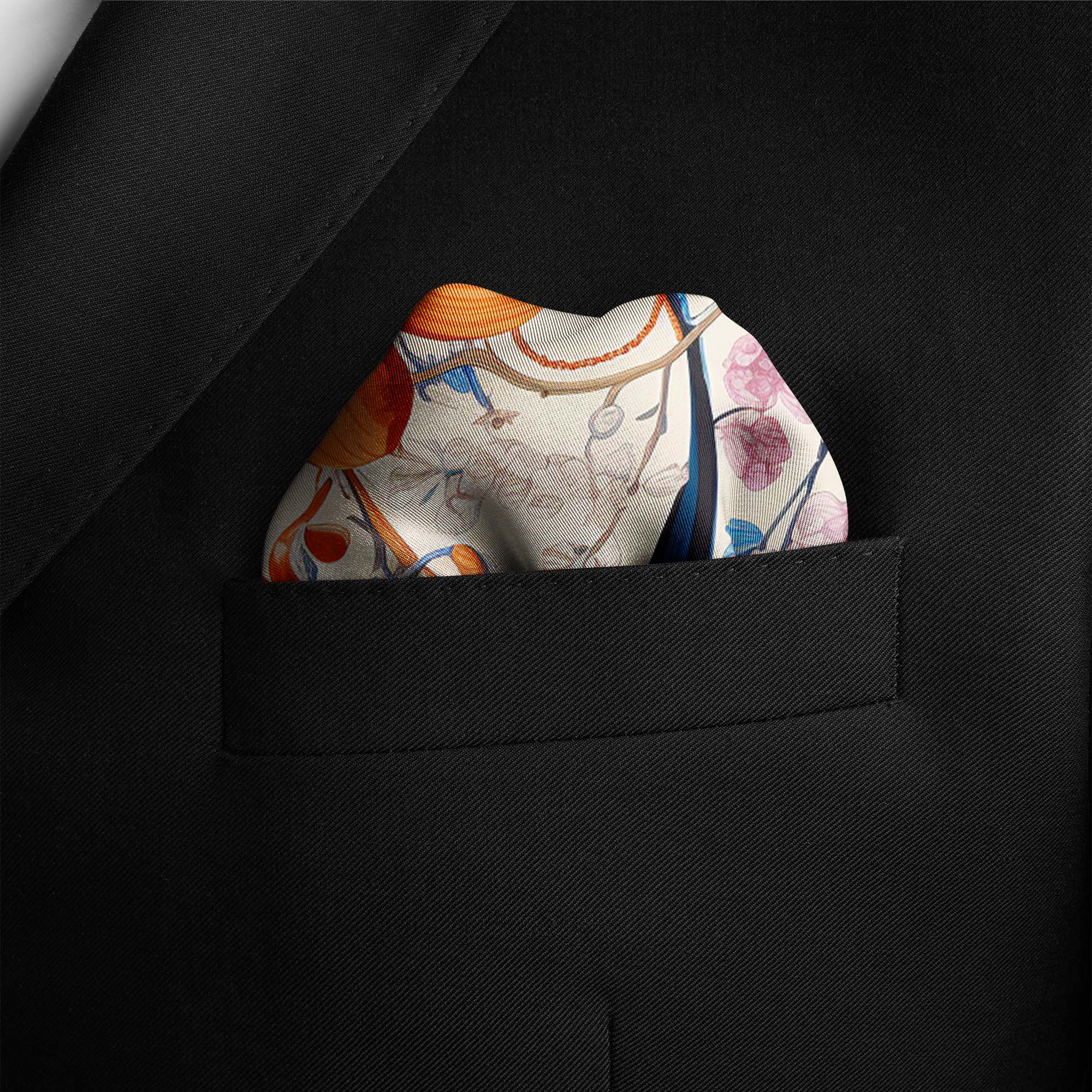 SAM WILDE SILK POCKET SQUARE