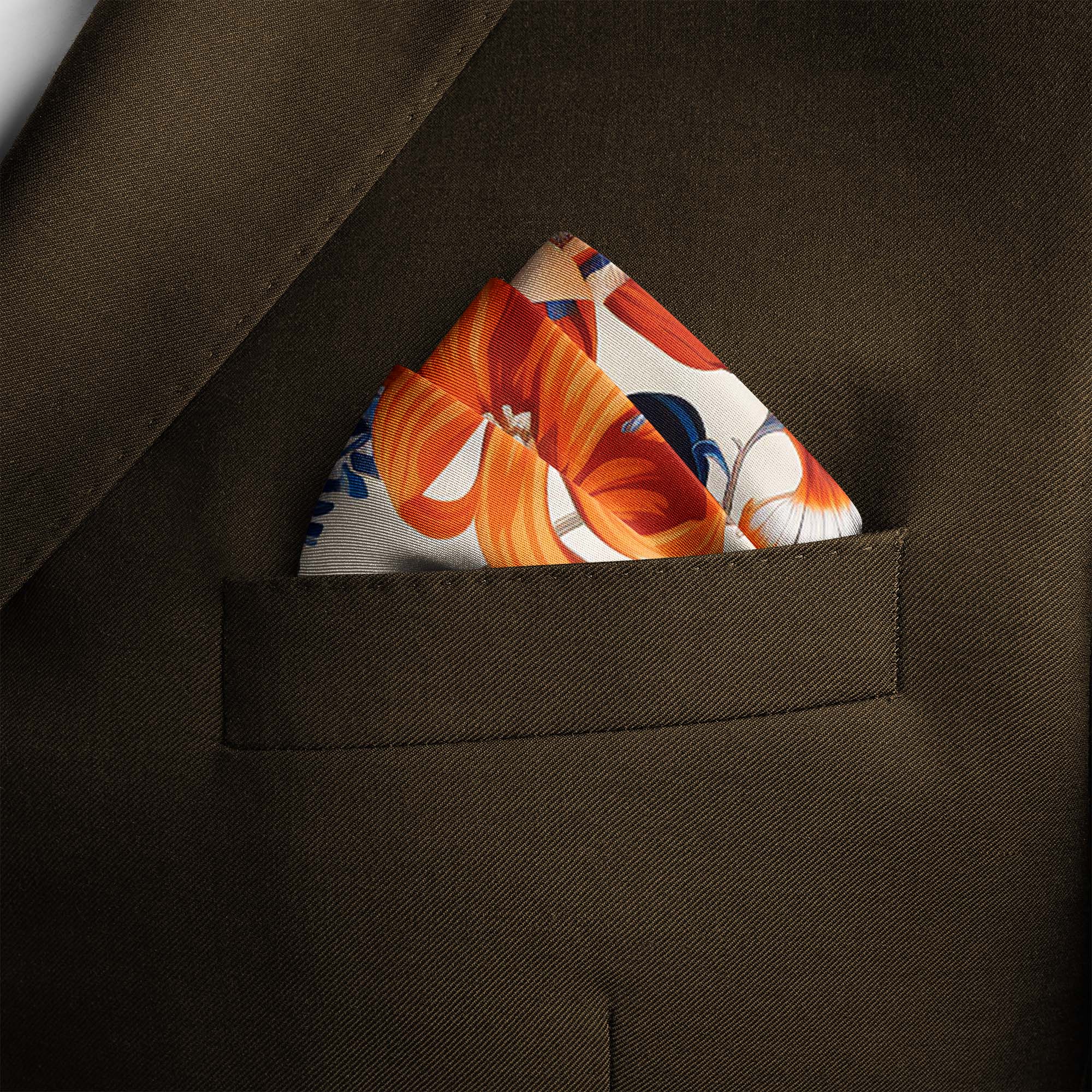 SAM WILDE SILK POCKET SQUARE