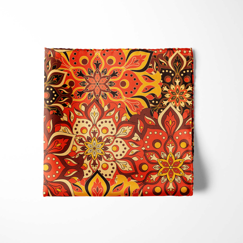 BATIK FLOWER SILK POCKET SQUARE