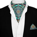 NEON MANDALA SILK ASCOT AND POCKET SQUARE SET – PREMIUM COLLECTION