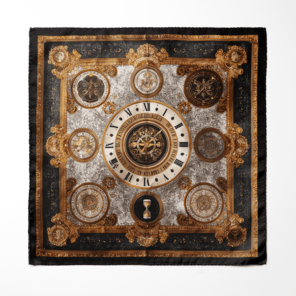 CHRONOS SILK ASCOT AND POCKET SQUARE SET – PREMIUM COLLECTION
