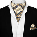 NEW BELT CHAIN SILK ASCOT AND POCKET SQUARE SET – PREMIUM COLLECTION