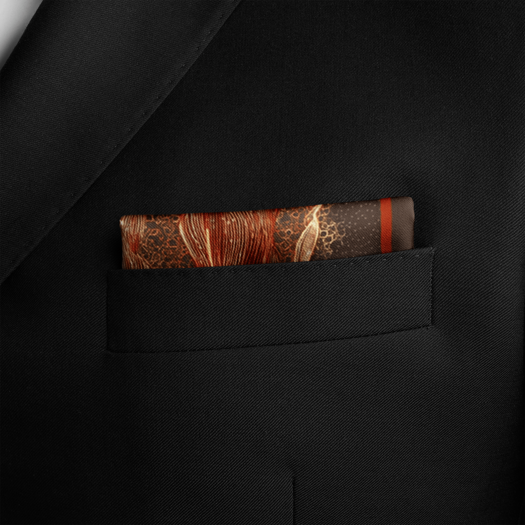 INFERNO SILK POCKET SQUARE