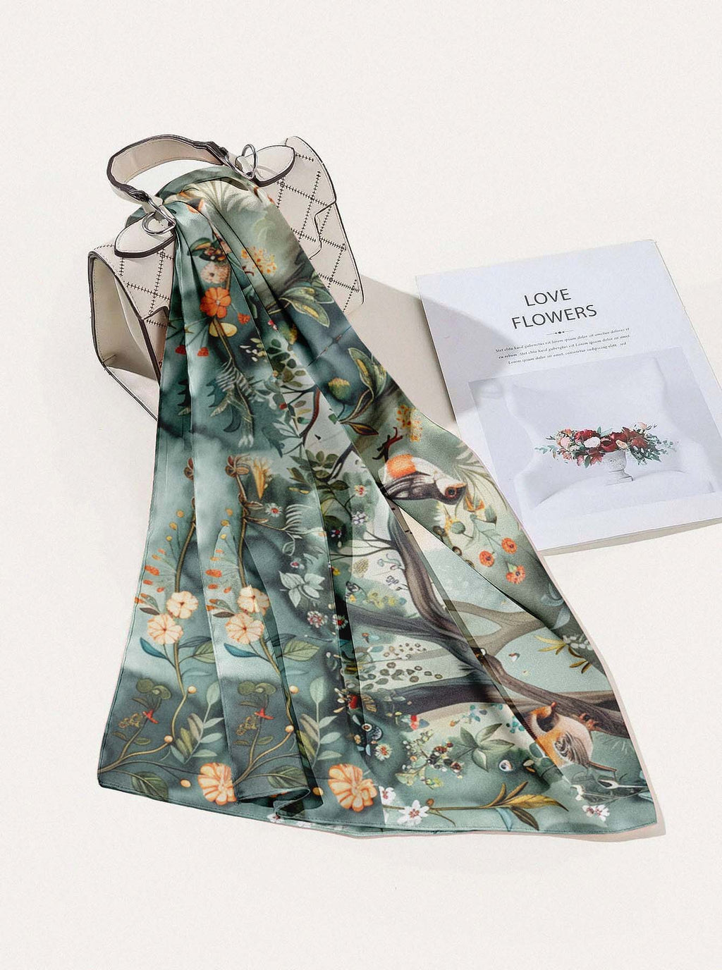 ENCHANTED FOREST SILK HEAD SCARF