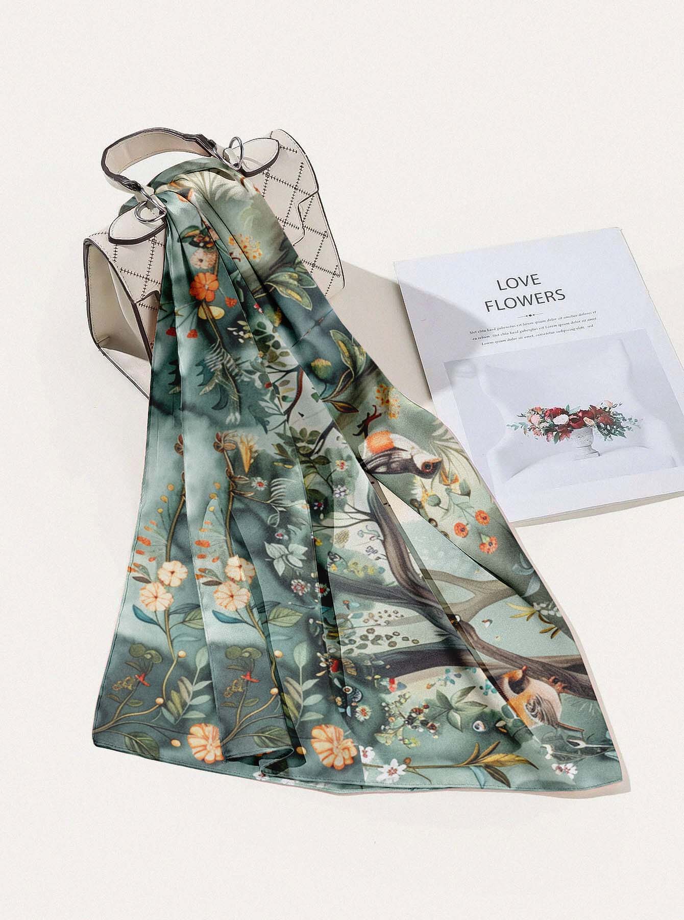 ENCHANTED FOREST SILK HEAD SCARF