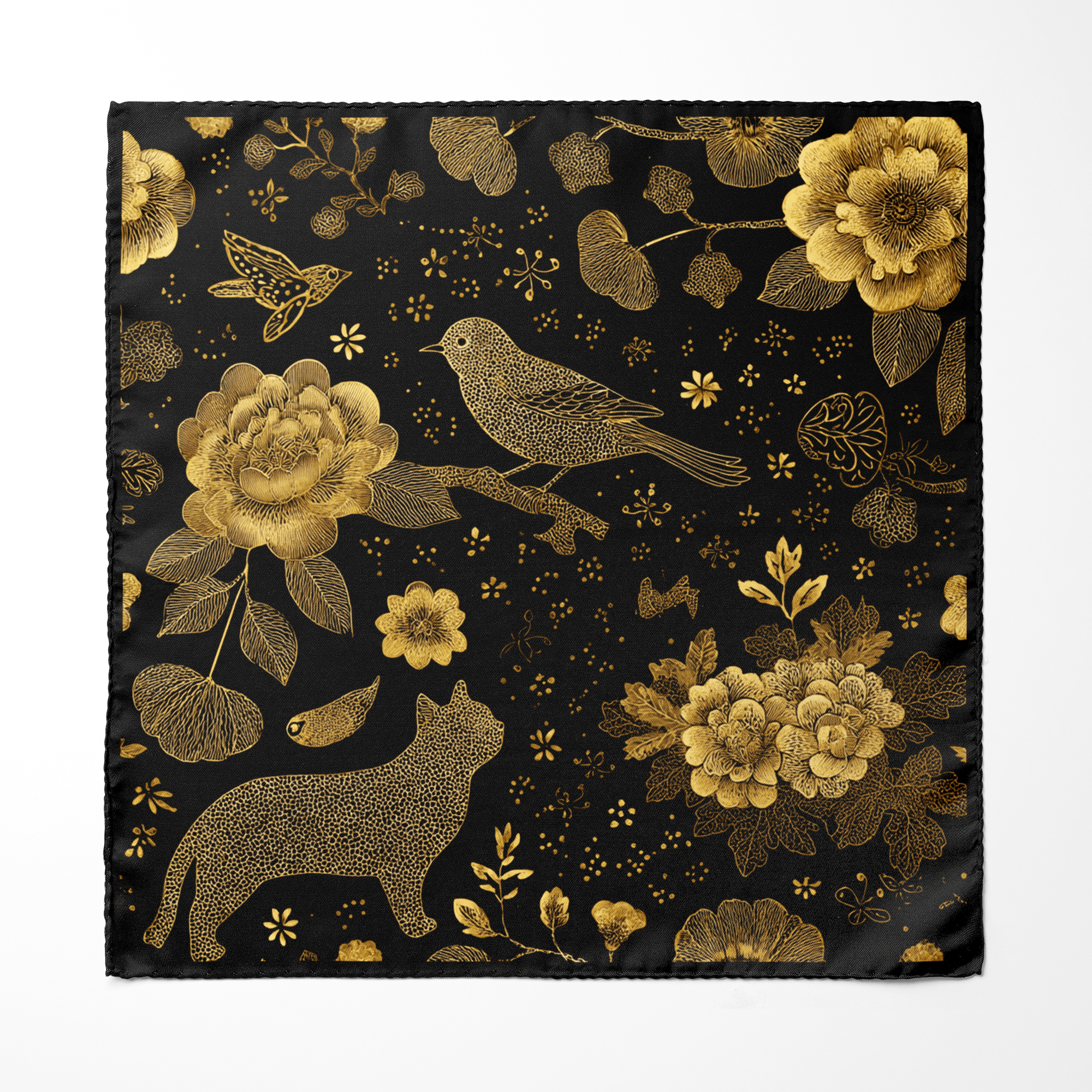 NOIR FAUNA SILK ASCOT - PREMIUM COLLECTION