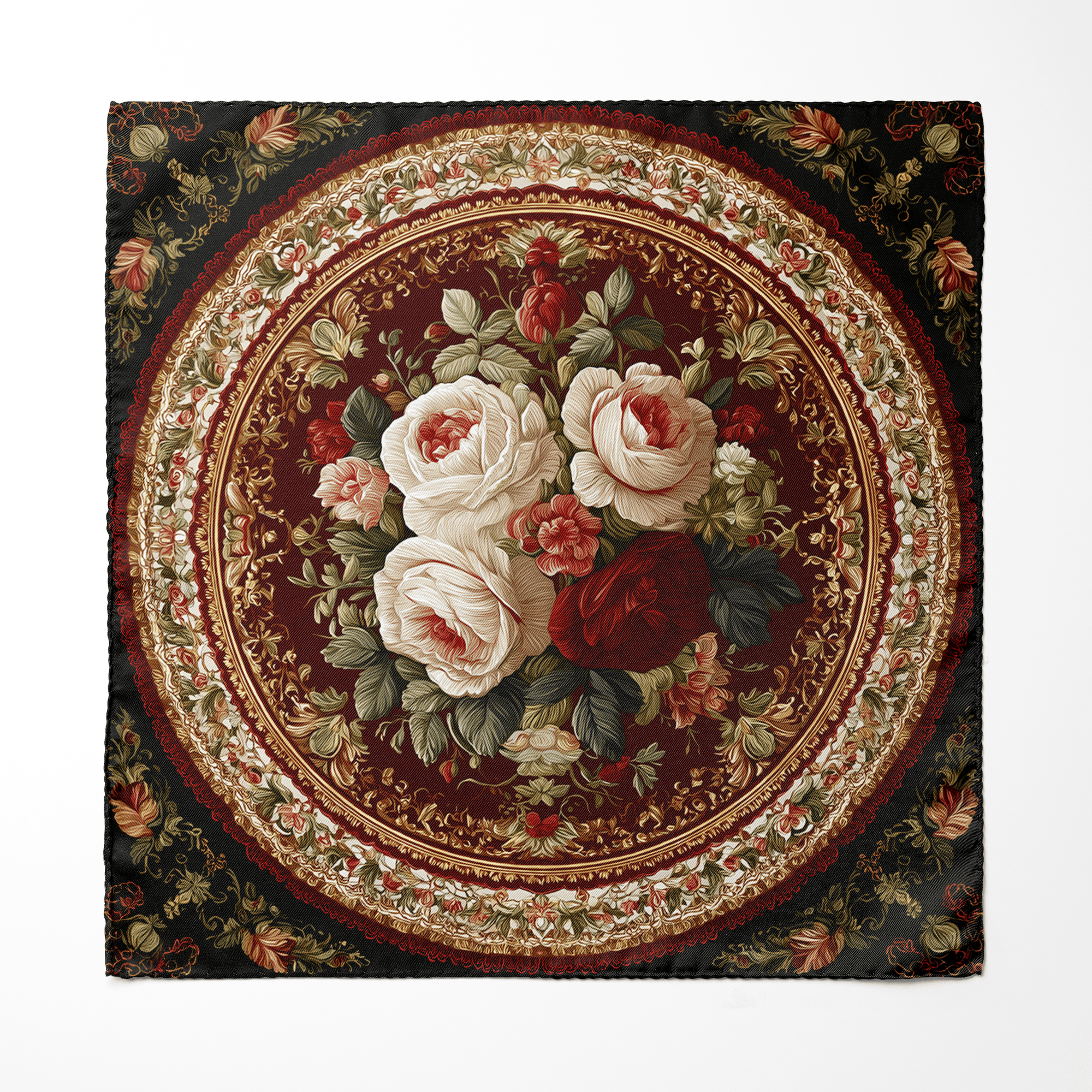 ROSARIUM SILK POCKET SQUARE