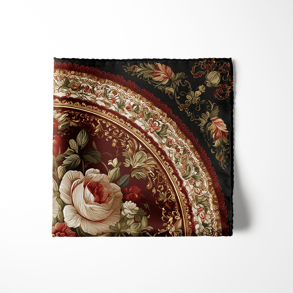 ROSARIUM SILK POCKET SQUARE