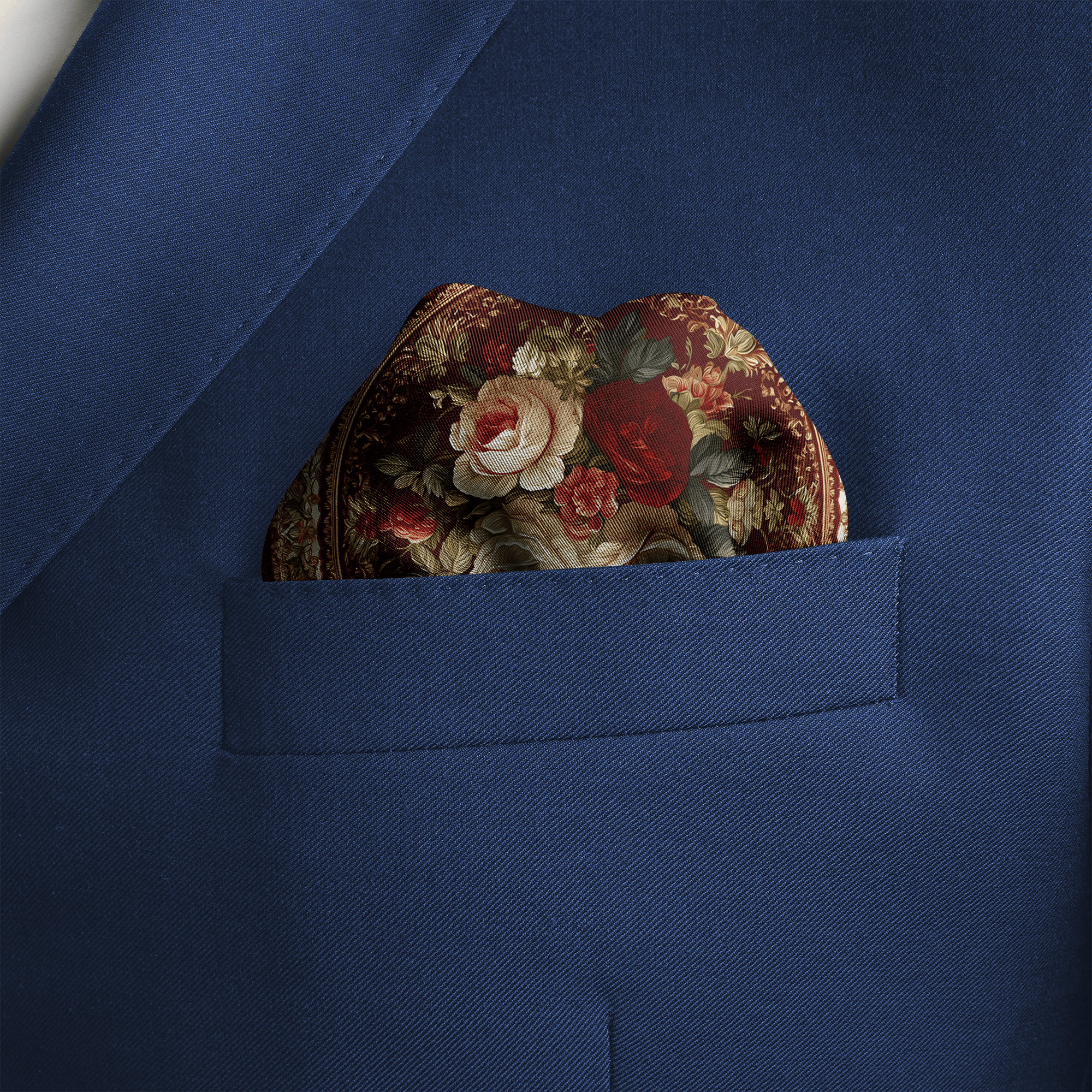ROSARIUM SILK POCKET SQUARE