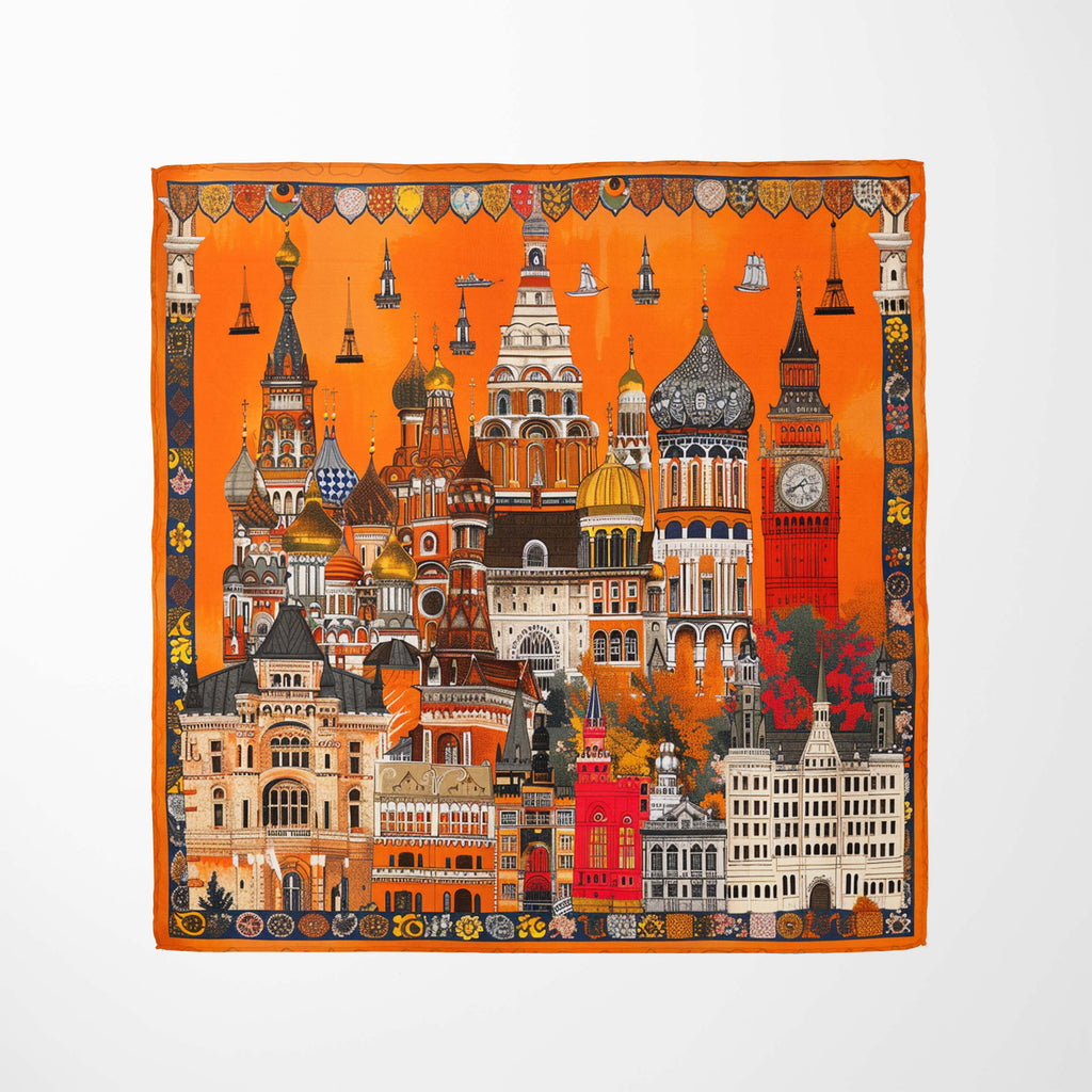 ARCHITECTURAL MOSAIC NECK SCARF