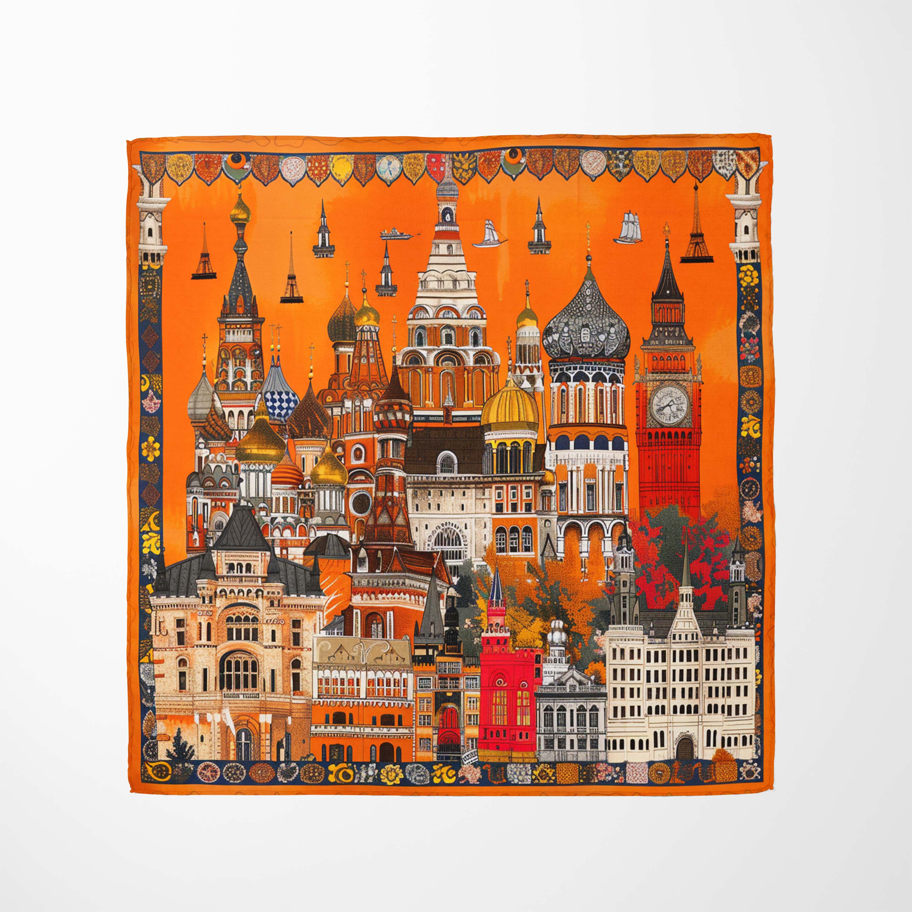 ARCHITECTURAL MOSAIC NECK SCARF