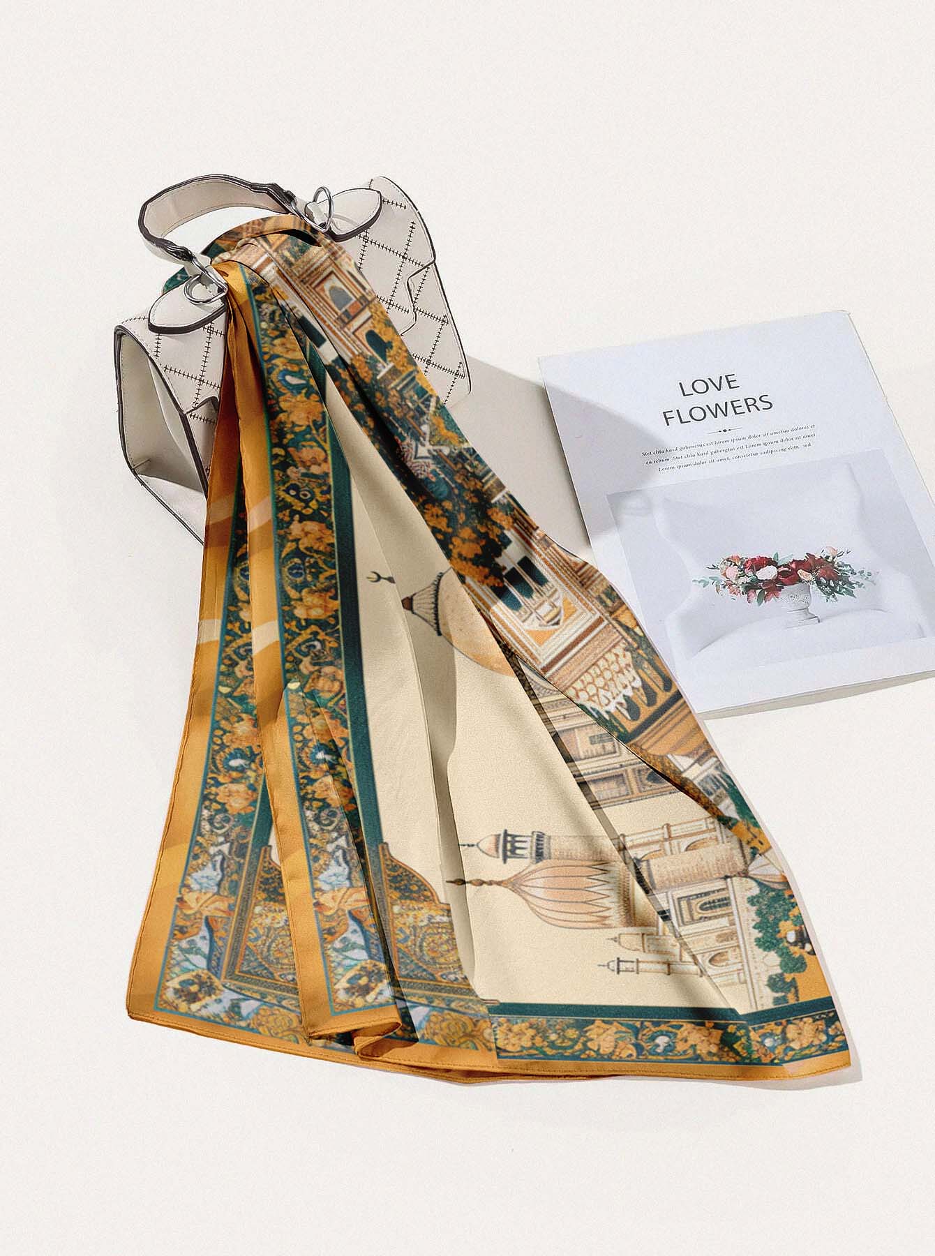 MUGHAL HERITAGE GARDEN SILK HEAD SCARF