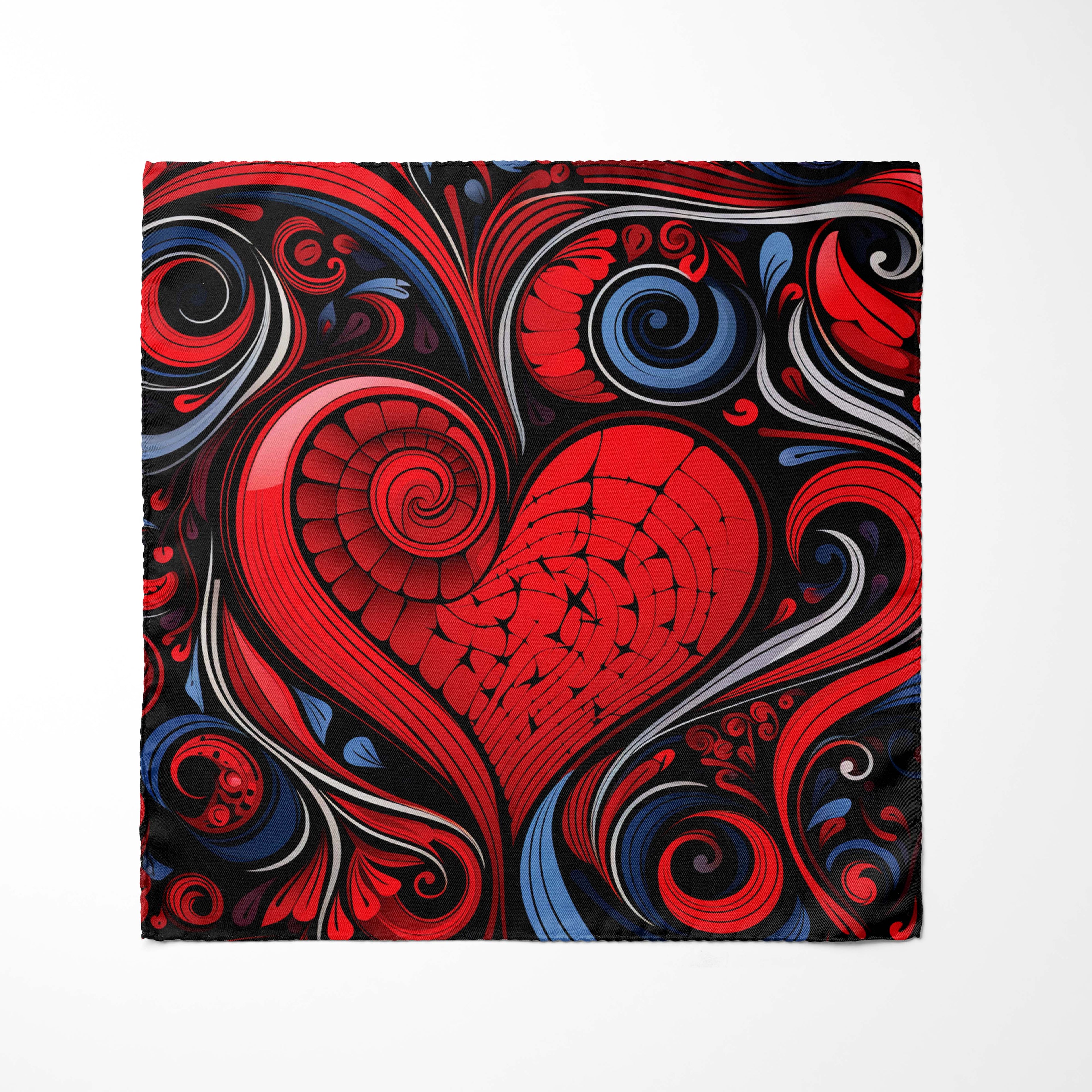 LOVE HEARTS SILK POCKET SQUARE - VALENTINE DAY COLLECTION
