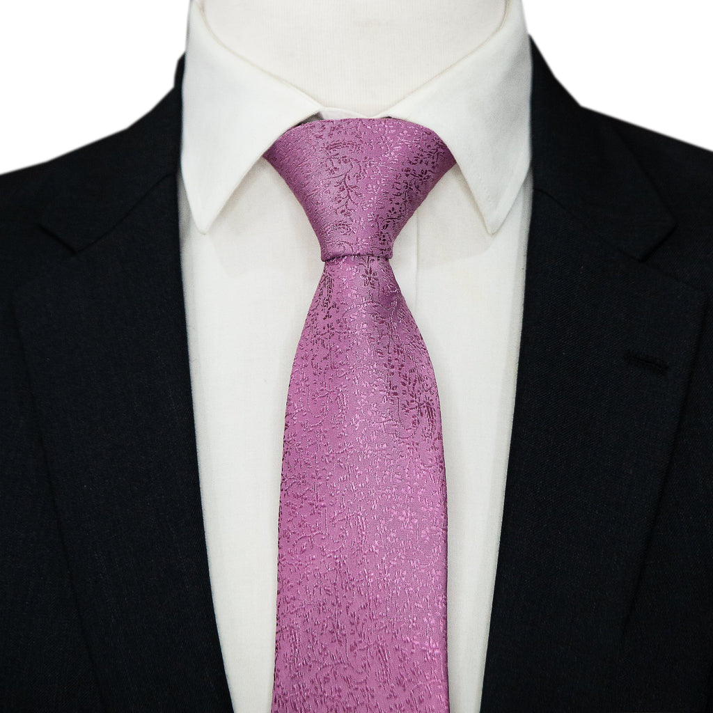 PINK PAISLEY SELF PRINTED TIE