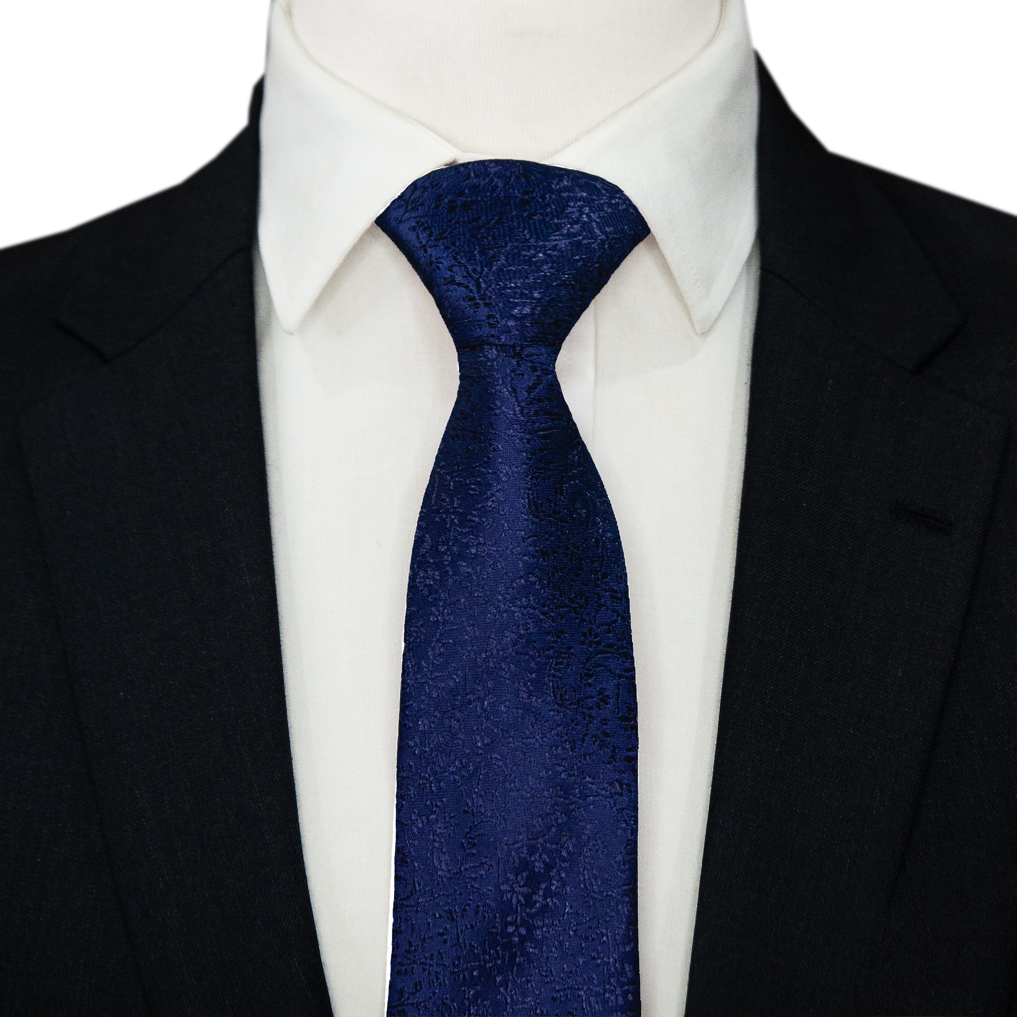 NAVY BLUE PAISLEY  TEXTURED TIE