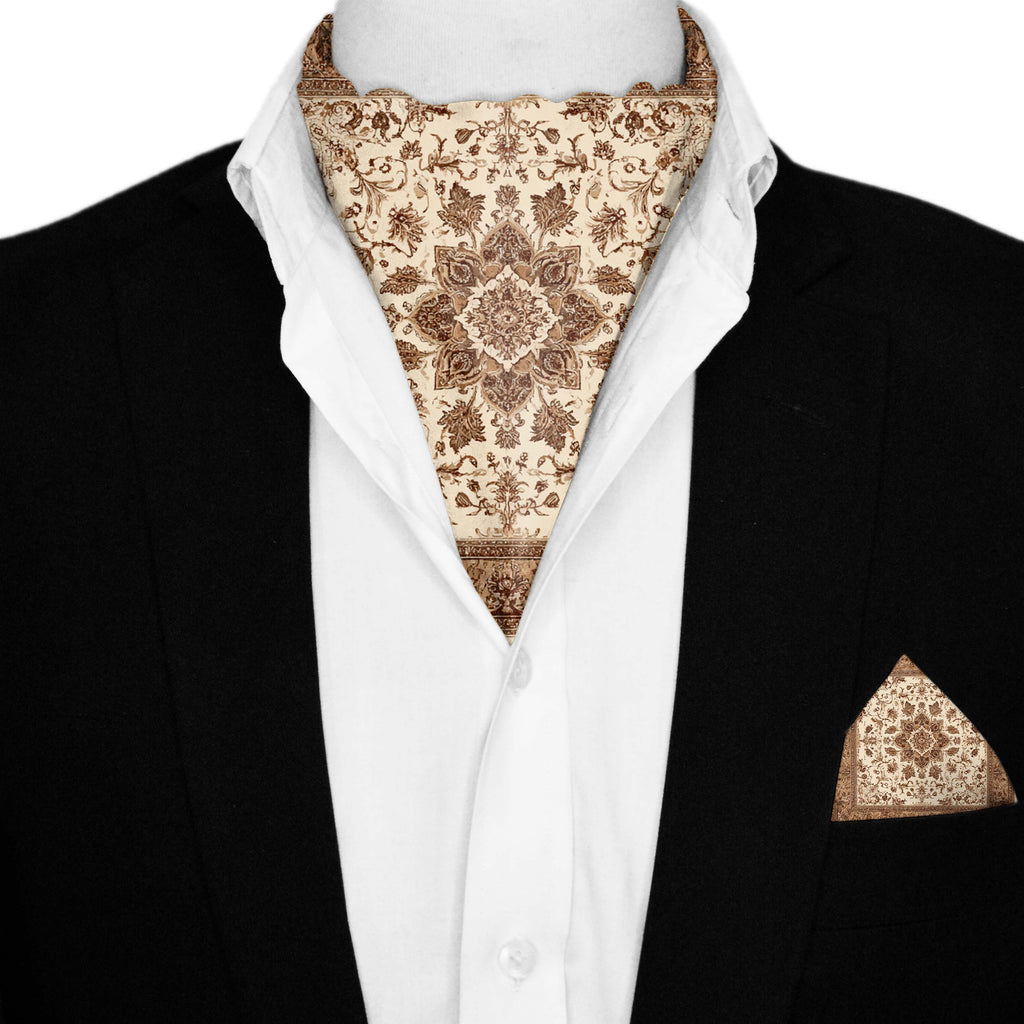 SIENNA SILK ASCOT AND POCKET SQUARE SET – PREMIUM COLLECTION
