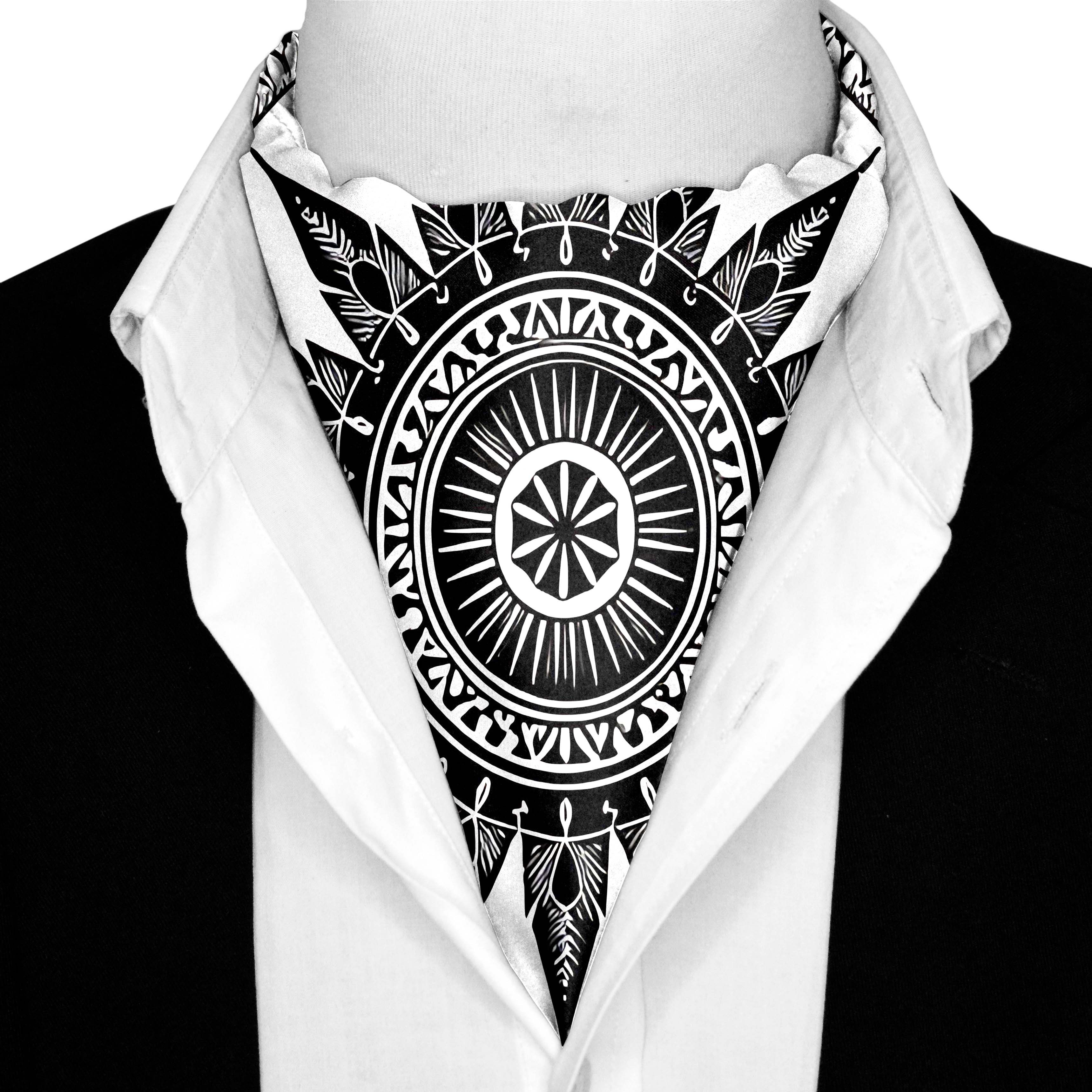 ETHNIC MANDALA  SILK ASCOT AND POCKET SQUARE SET – PREMIUM COLLECTION