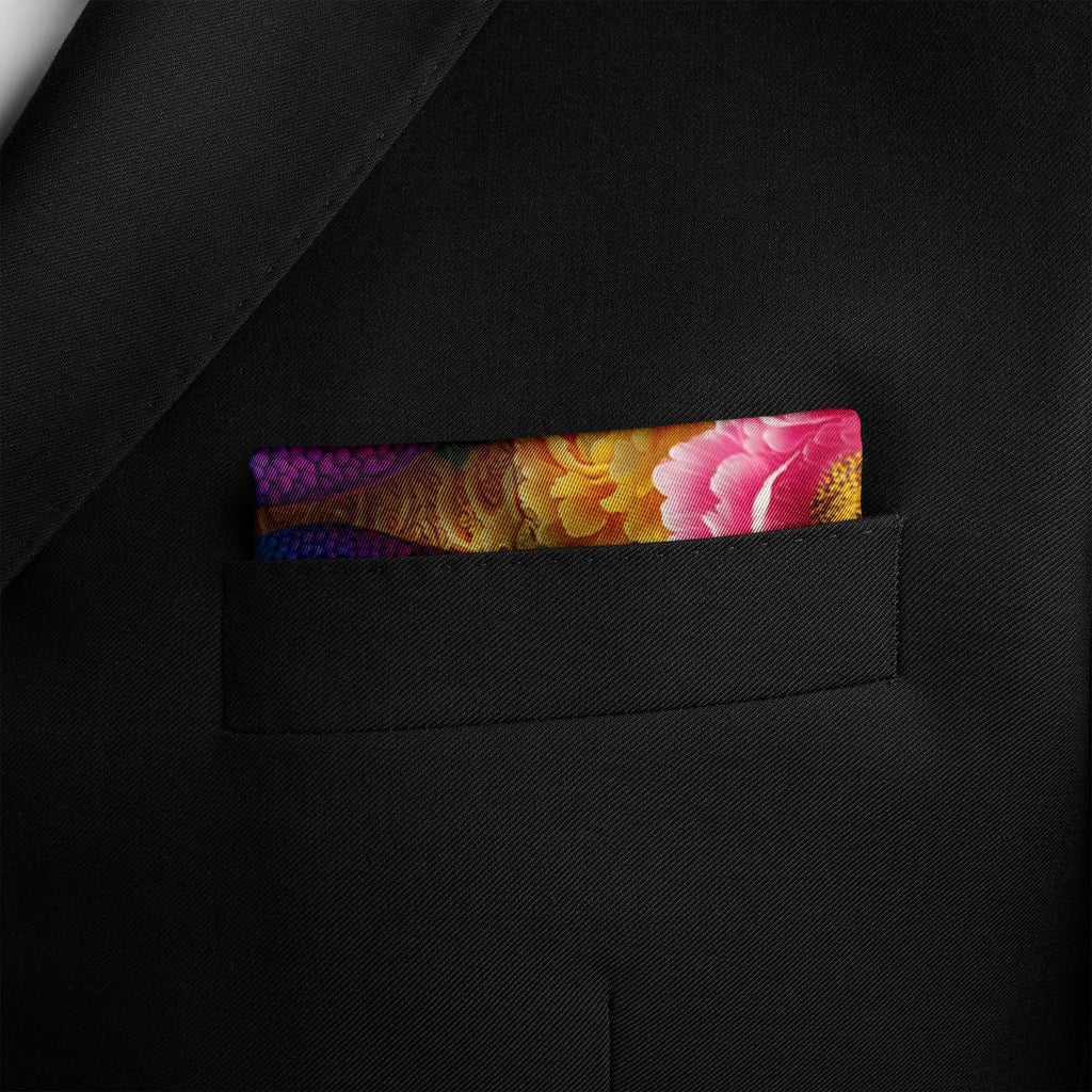 COSMIC AZURE SILK POCKET SQUARE