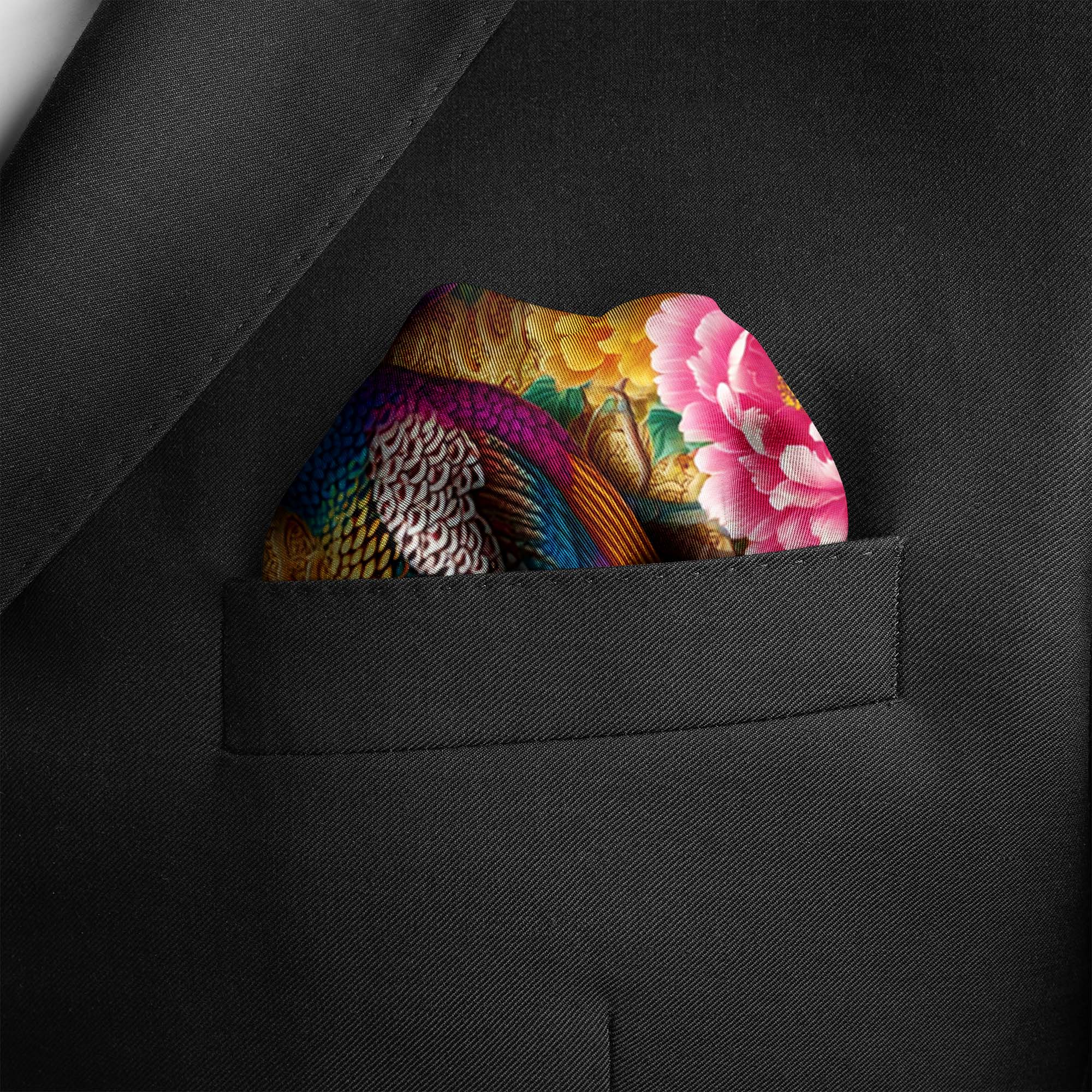 COSMIC AZURE SILK POCKET SQUARE