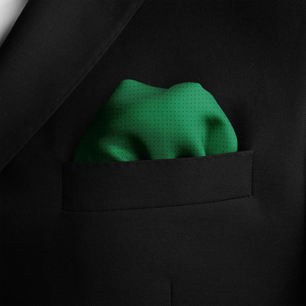 GREEN DOT SILK POCKET SQUARE
