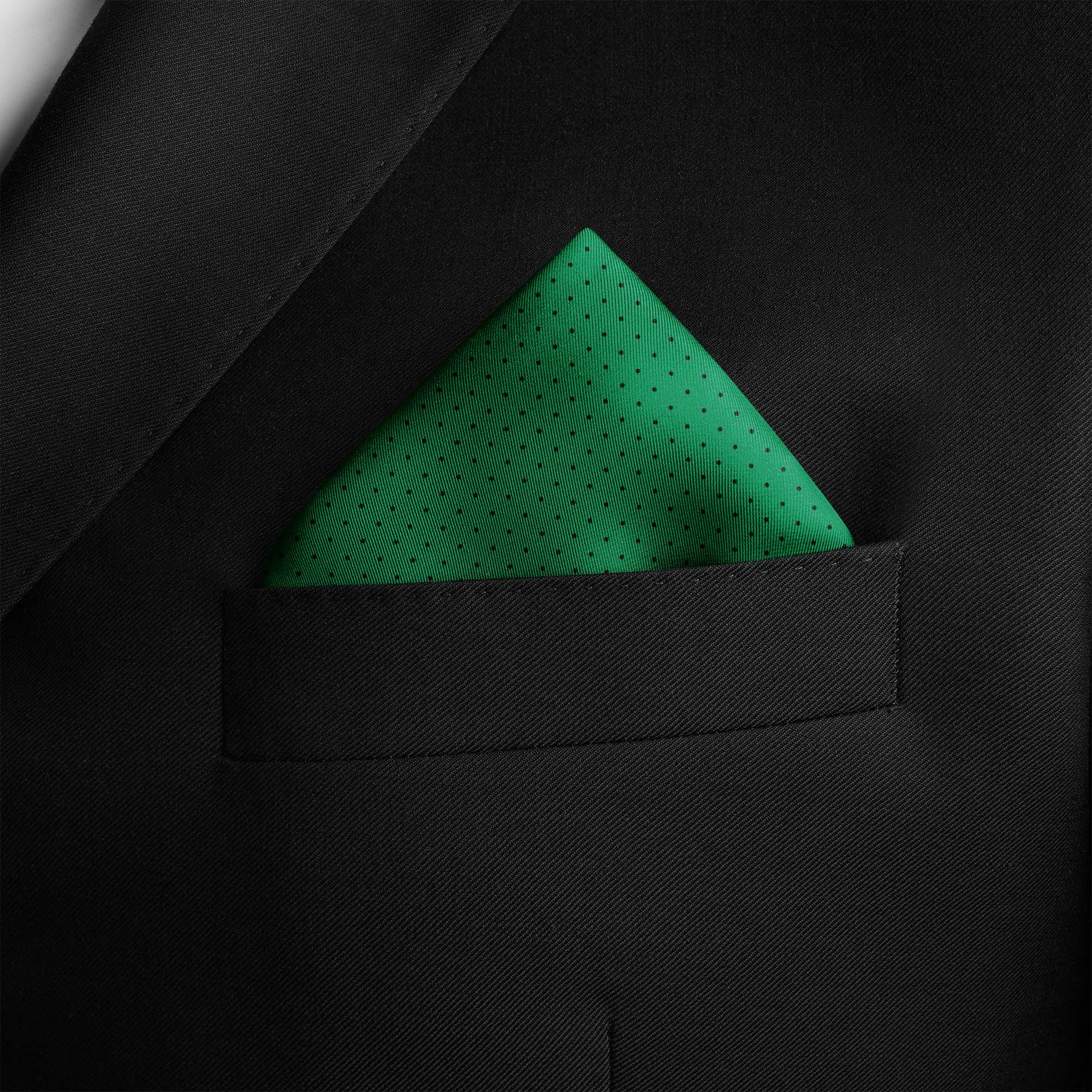 GREEN DOT SILK POCKET SQUARE