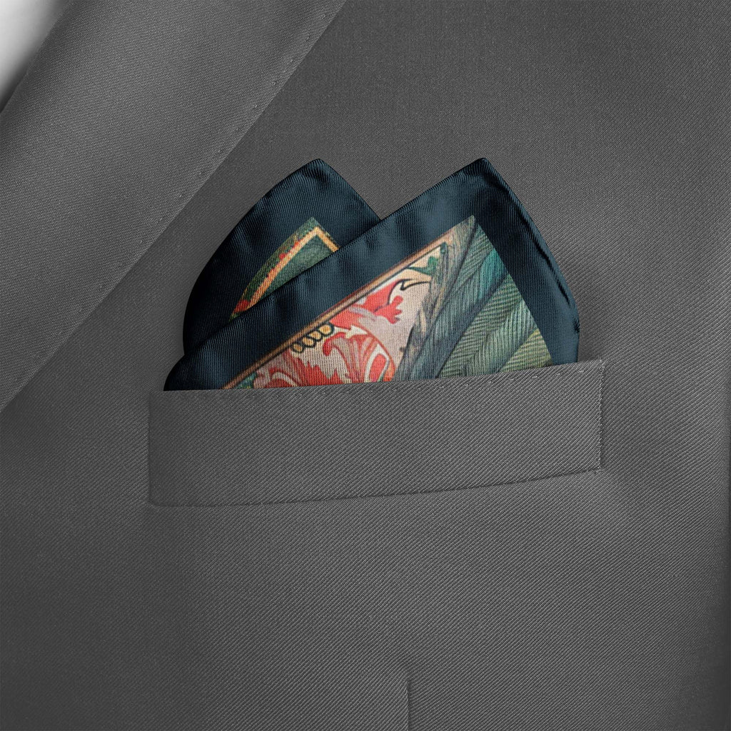 BIRD COLLAGE SILK POCKET SQUARE