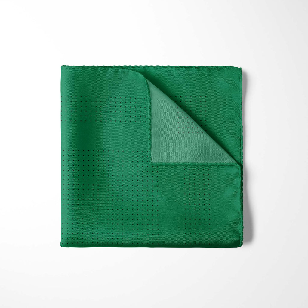 GREEN DOT SILK POCKET SQUARE
