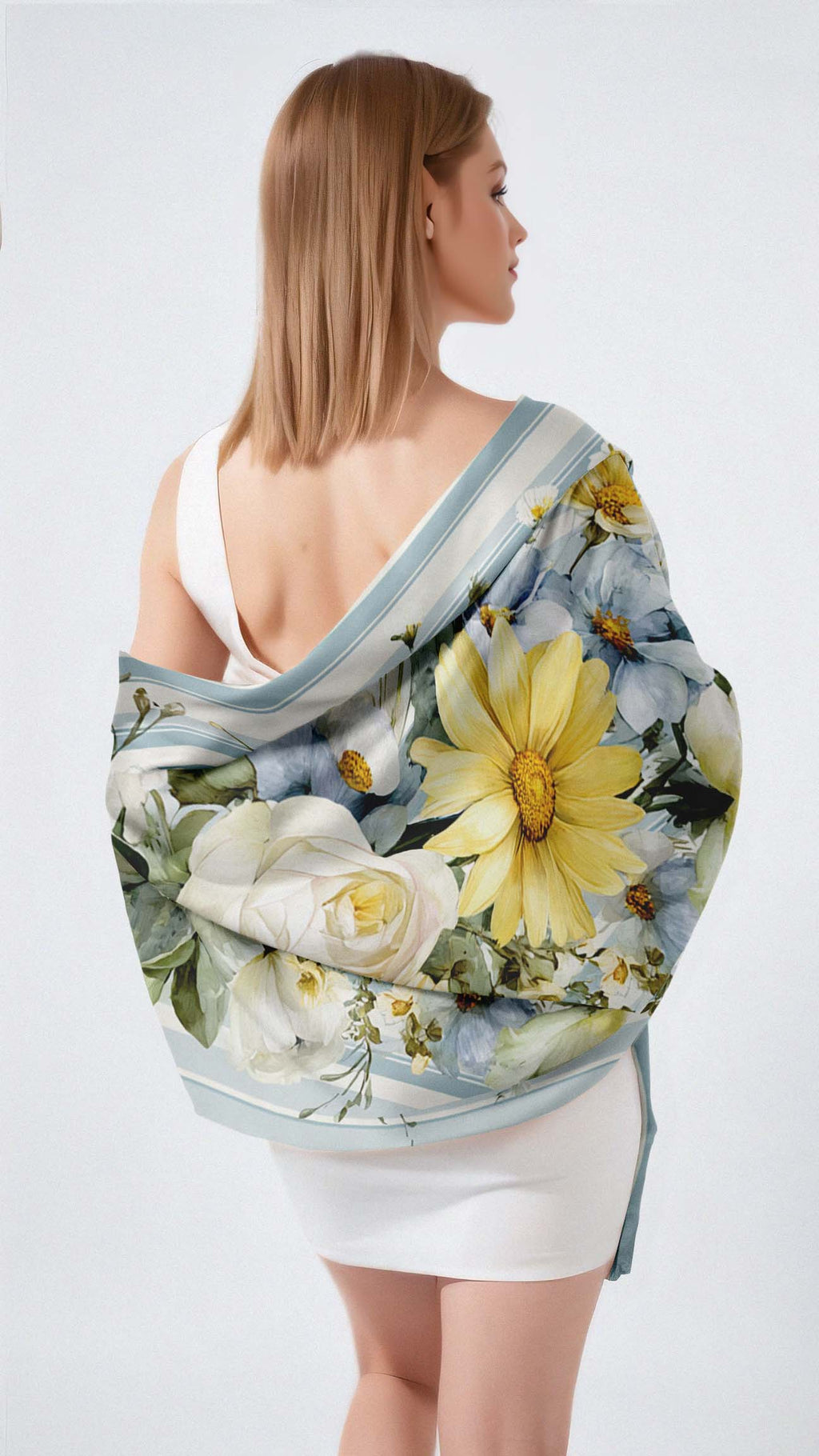 ABSTRACT ELEGANCE SILK LONG LADIES SCARF